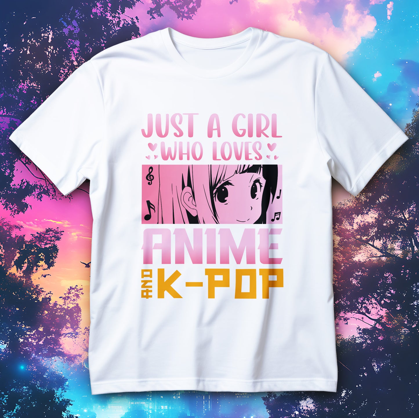 Just a Girl Who Loves Anime and K-Pop kawaii manga shirt