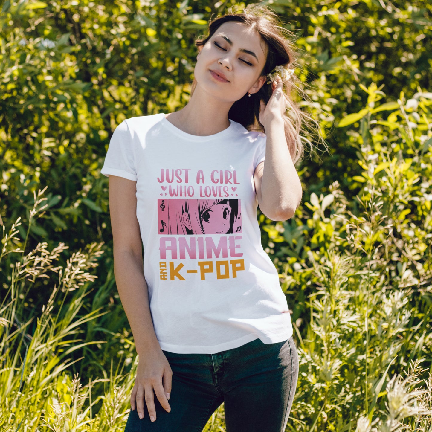 Just a Girl Who Loves Anime and K-Pop Shirt - Kawaii Manga Tee
