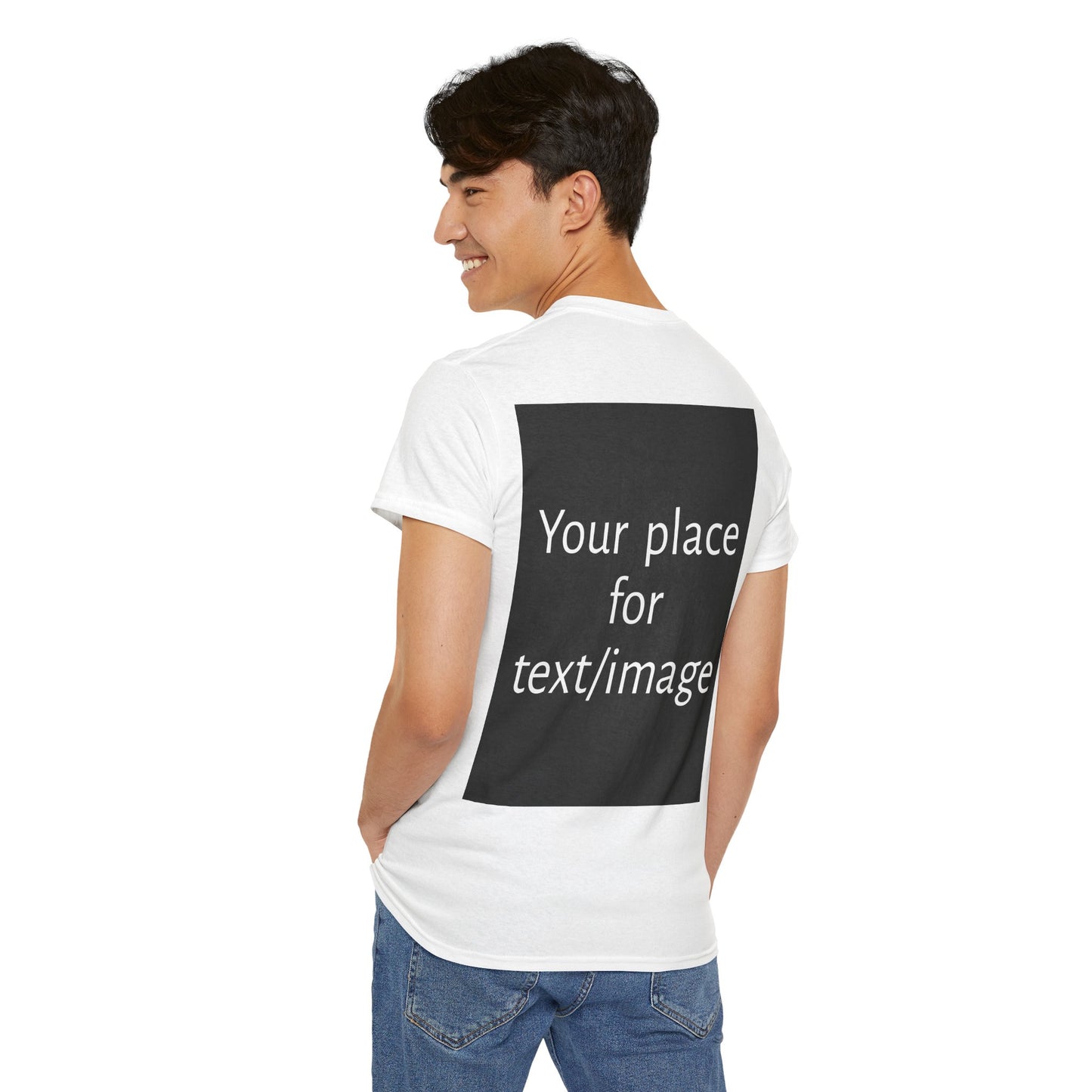Machen Sie es zu Ihrem – Individuelles T-Shirt mit Vorder- und Rückseite | Personalisiertes T-Shirt für Fotos, Text oder Logos – Ihre Kunst, Ihr T-Shirt