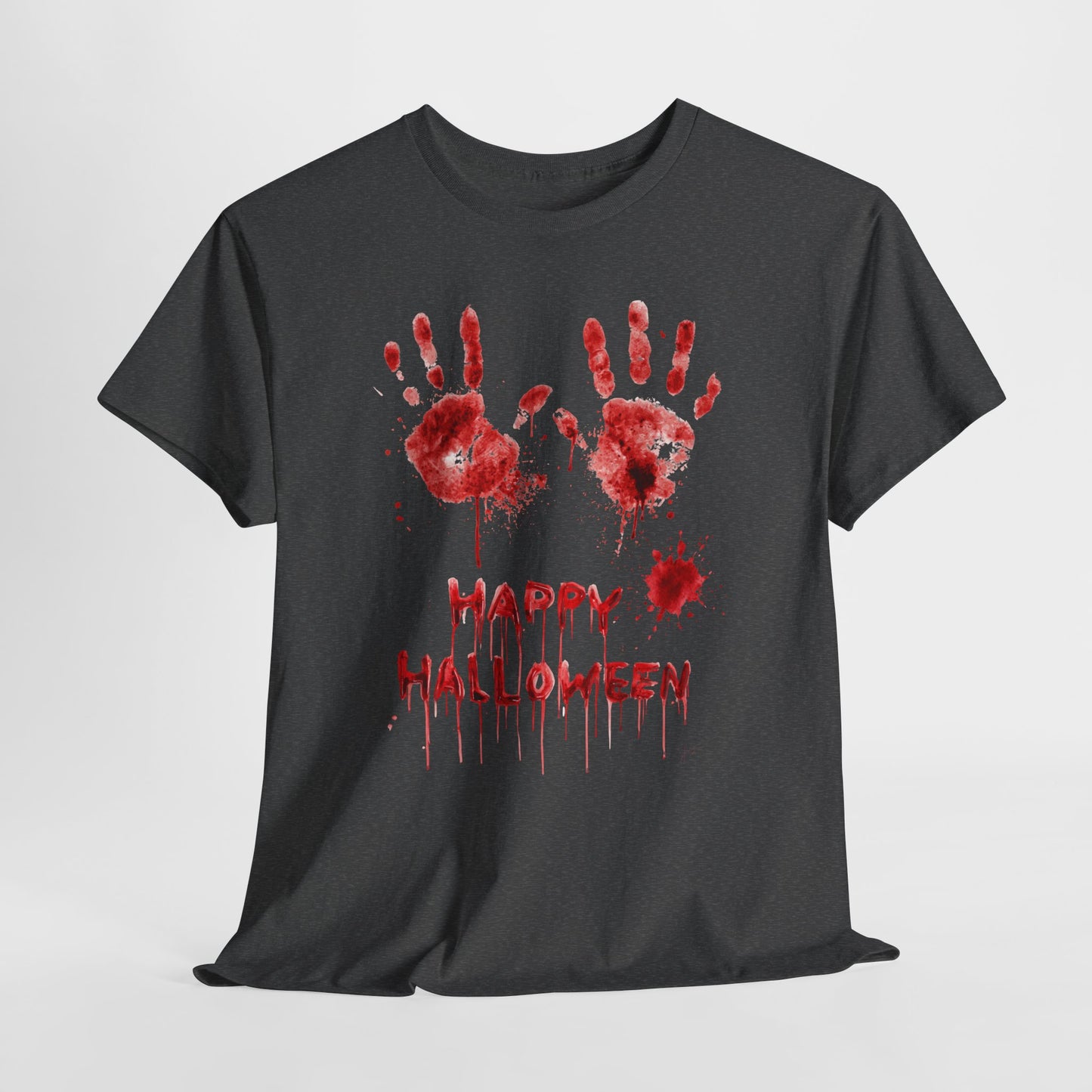 Happy Halloween Blood Handprints T-Shirt - Dripping Horror Tee