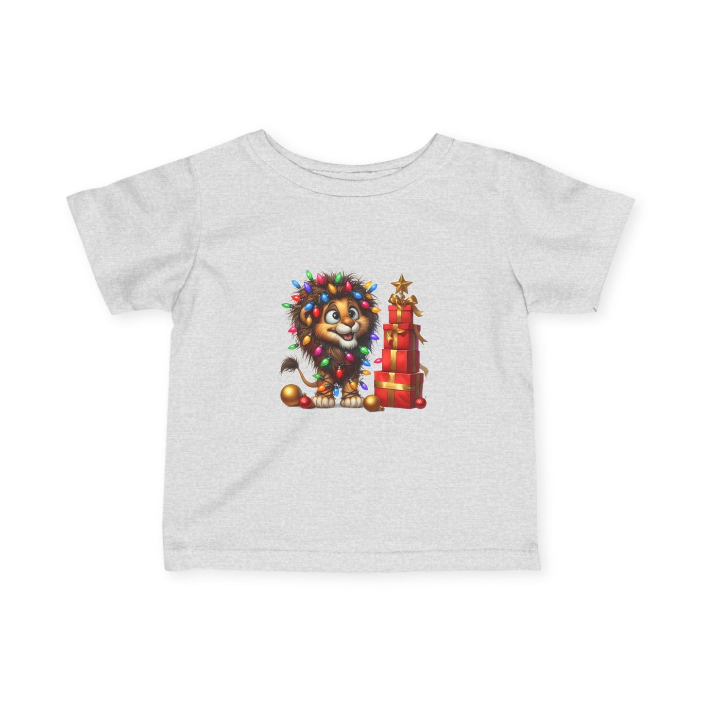 Baby Lion Christmas Lights Infant T-Shirt – Safari Holiday Outfit