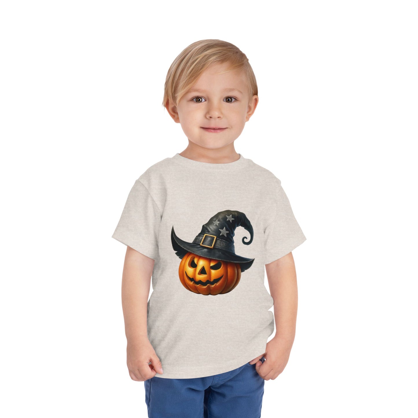 Witch Hat Pumpkin Kids T-Shirt - Smiling Jack O' Lantern Toddler Tee