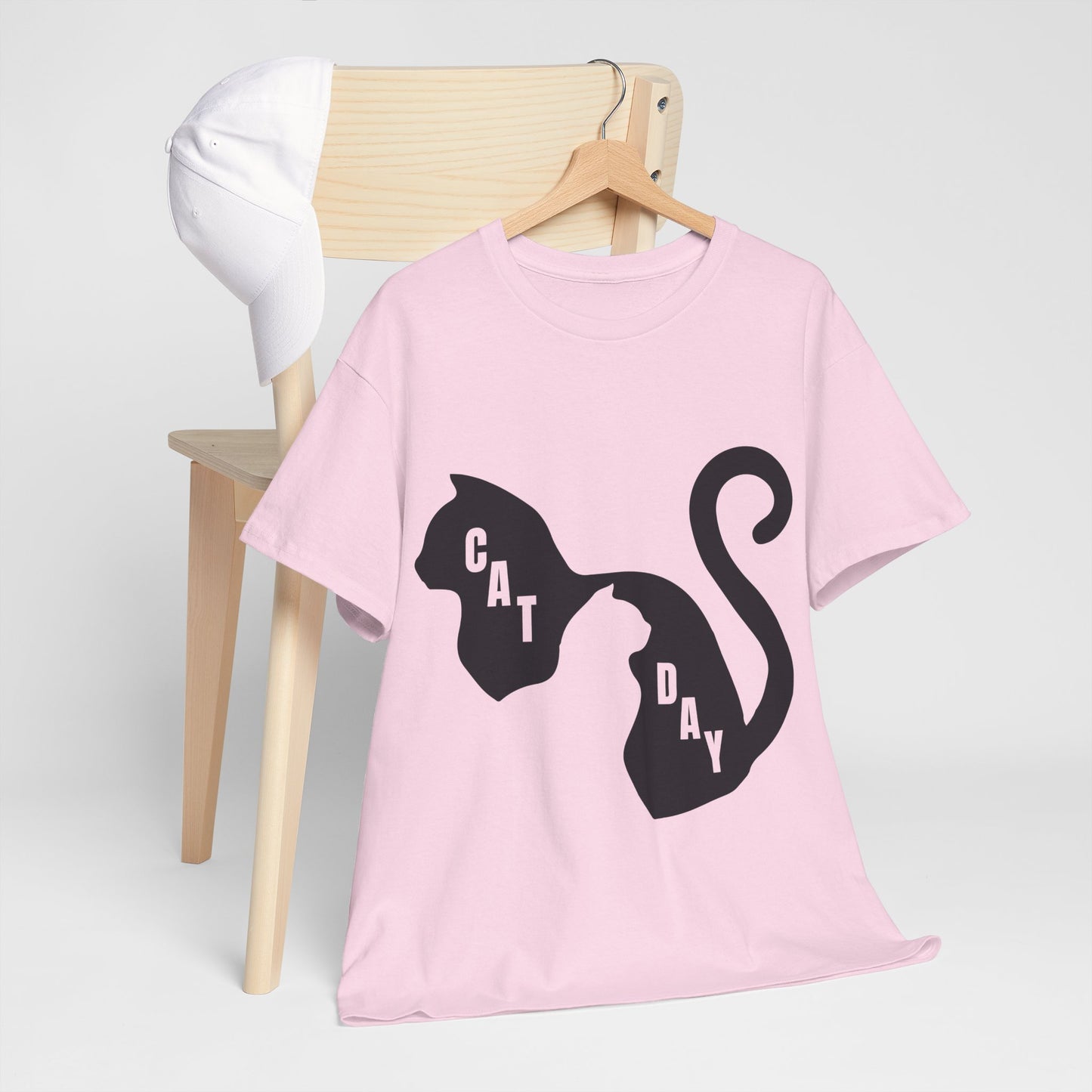 Cat Day Minimalist Black Cat Silhouette T-Shirt