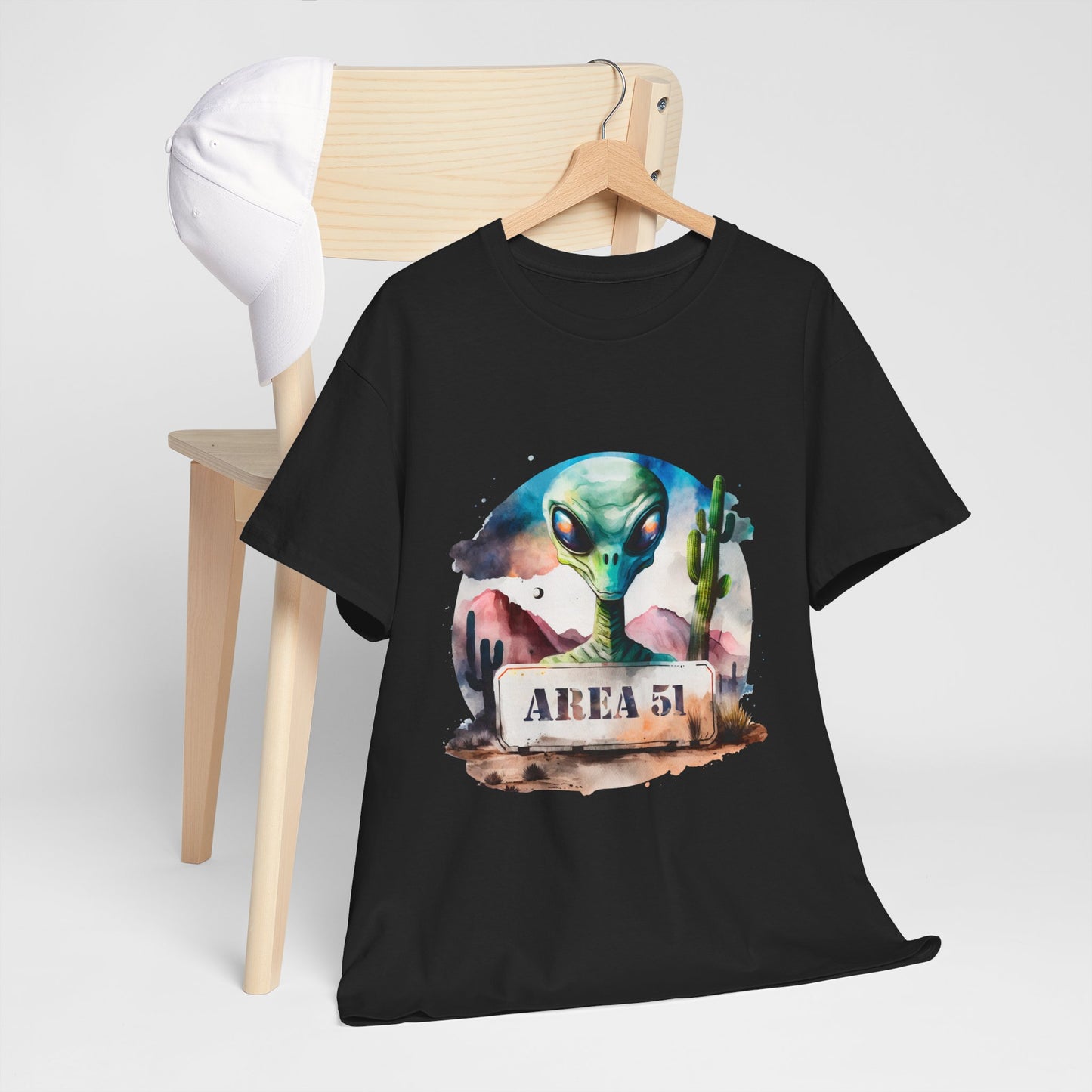 Area 51 Alien Shirt - Watercolor UFO Desert Tee, Roswell Sci-Fi Aesthetic T-Shirt
