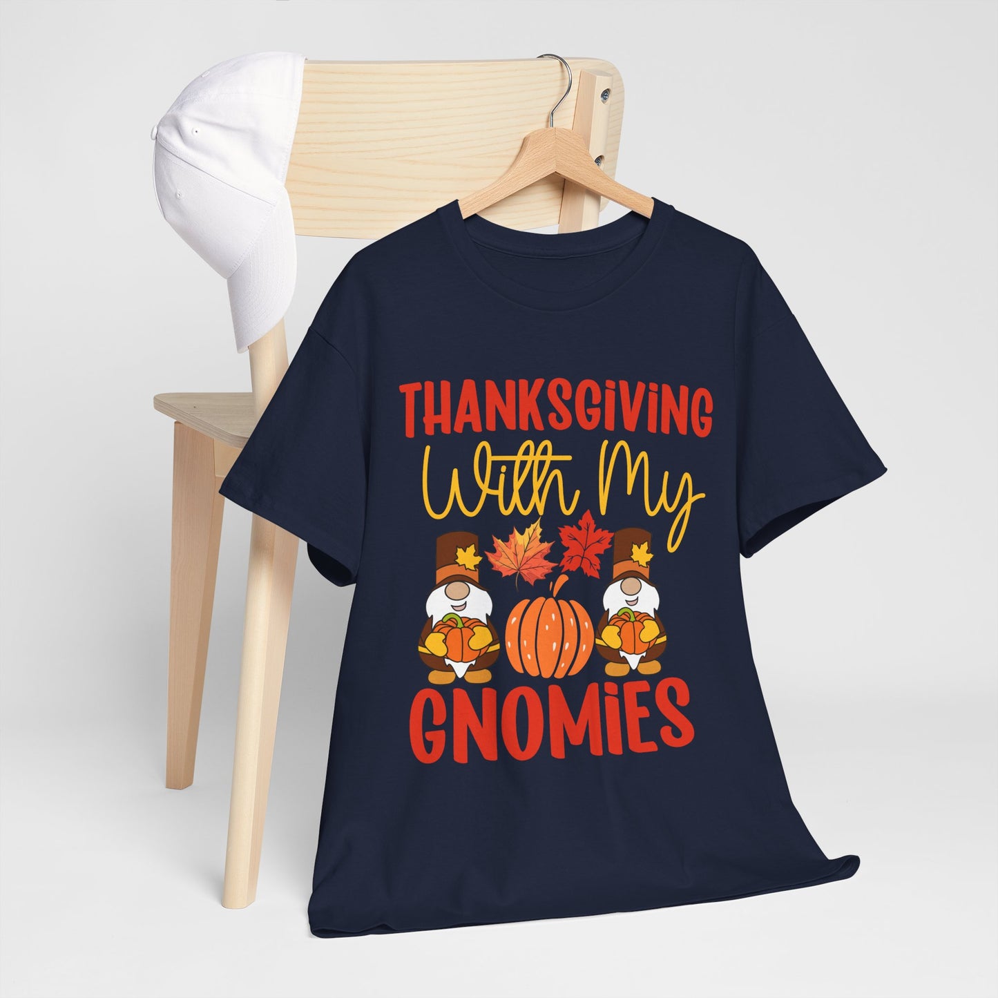 Thanksgiving With My Gnomies T-Shirt - Cute Fall Gnome Family Tee