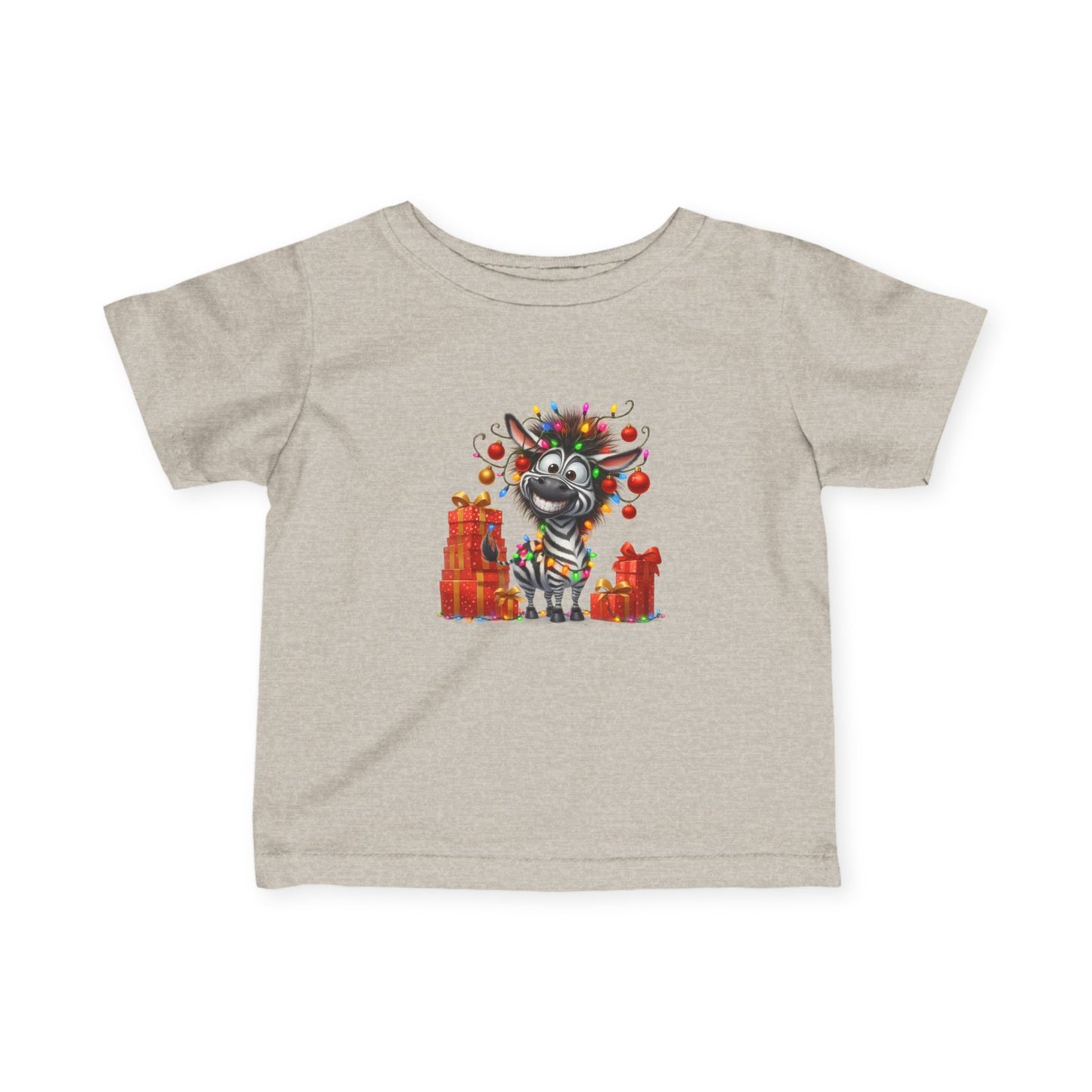Baby Zebra Christmas Lights Infant T-Shirt – Funny Safari Holiday Tee