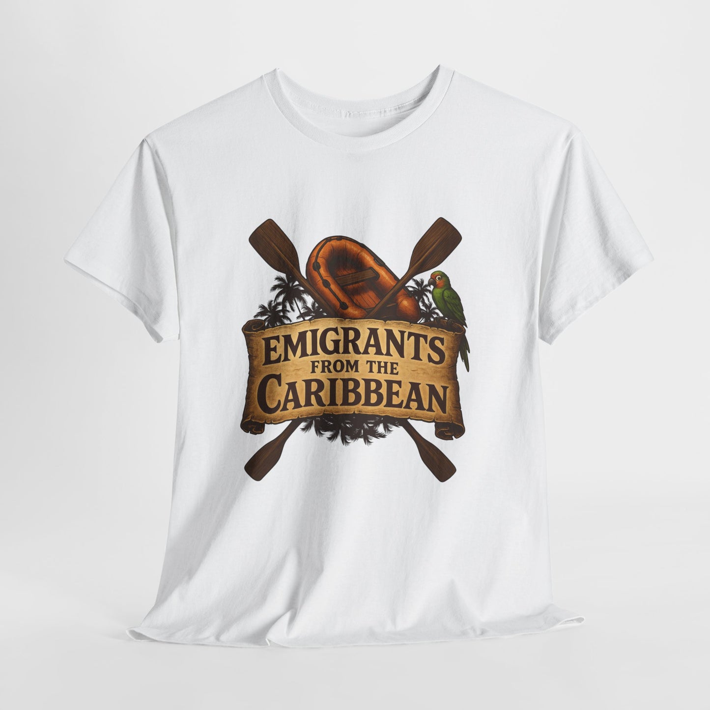 Emigrants from the Caribbean - Funny Pirate-Style Tropical Escape T-Shirt