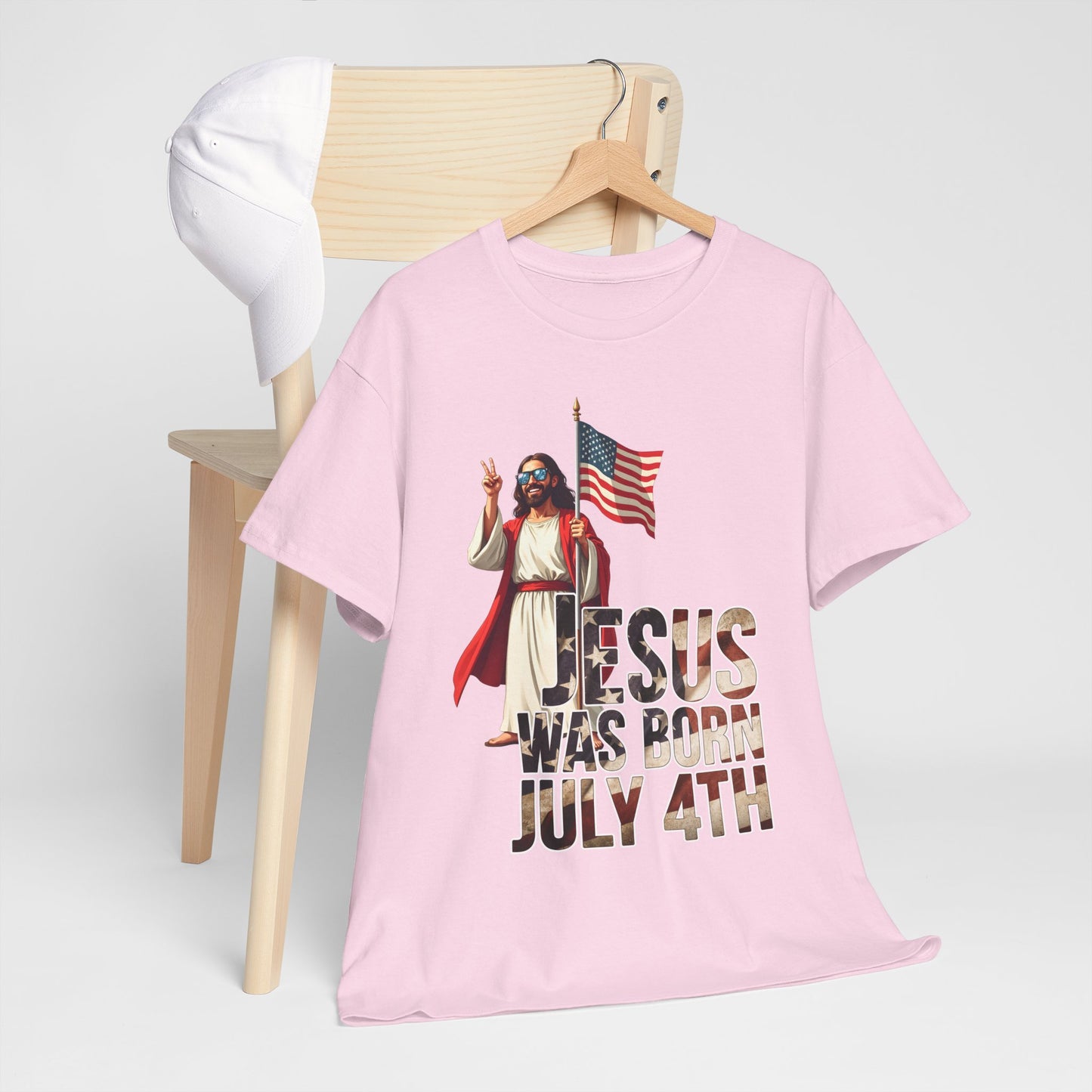Jesus Was Born July 4th T-Shirt - Patriotic Christian Tee for True Americans