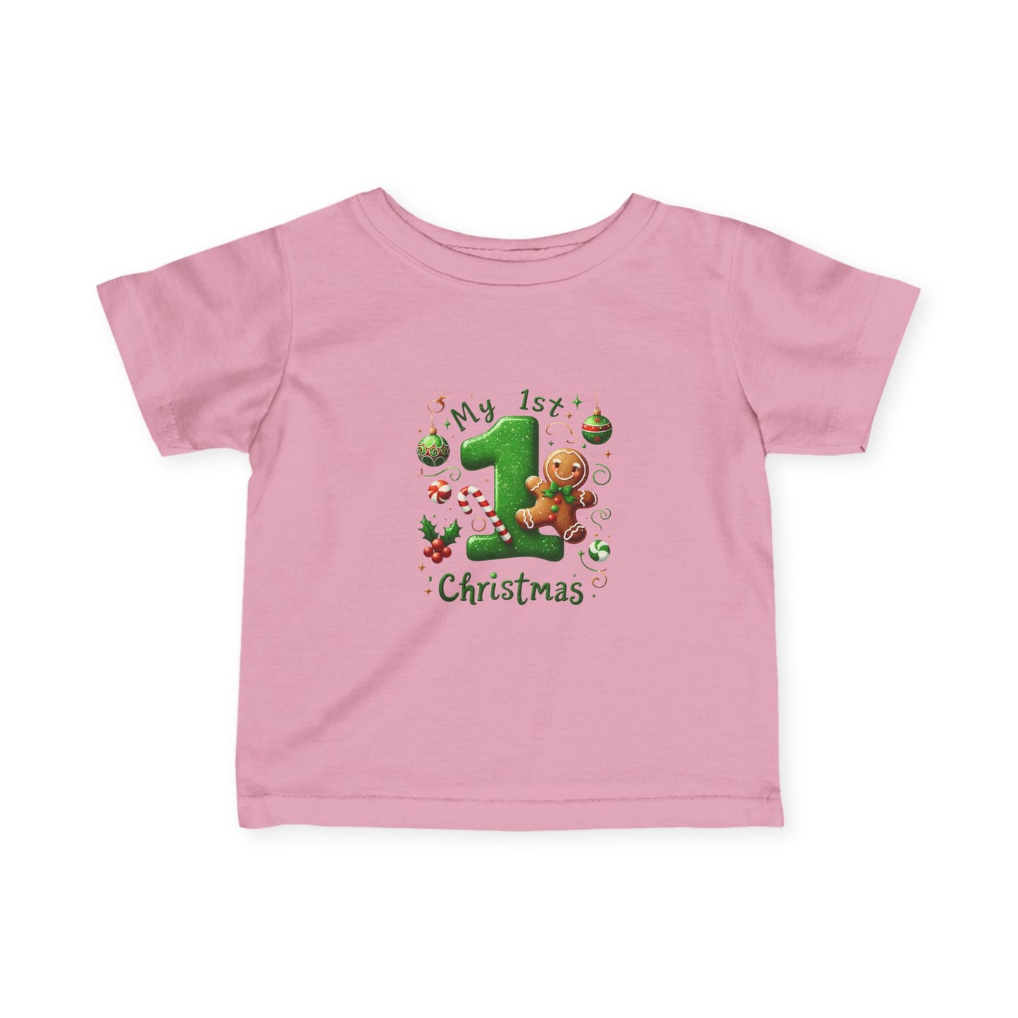My First Christmas Baby Shirt - Gingerbread & Candy Cane Infant Tee