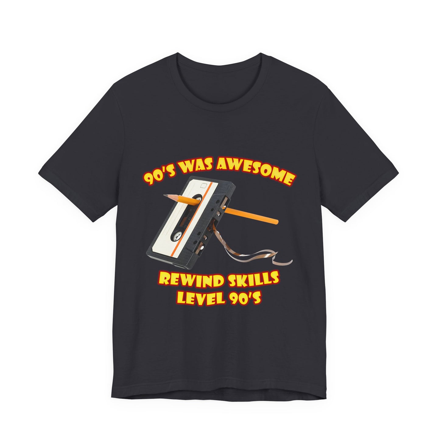 Rewind Skills Level 90er T-Shirt - Kassette mit Bleistift