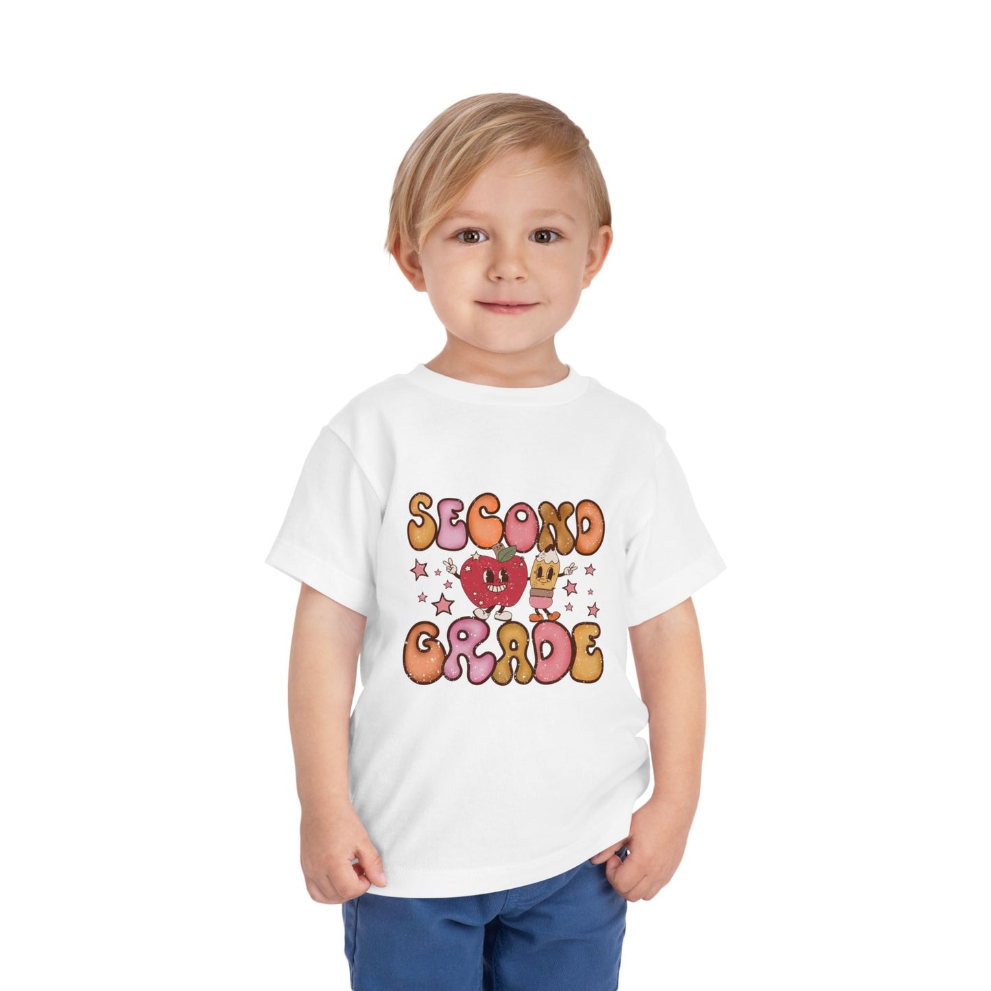 Second Grade Bubble Letters T-Shirt | Cute Retro Kawaii Back to School Kids Tee