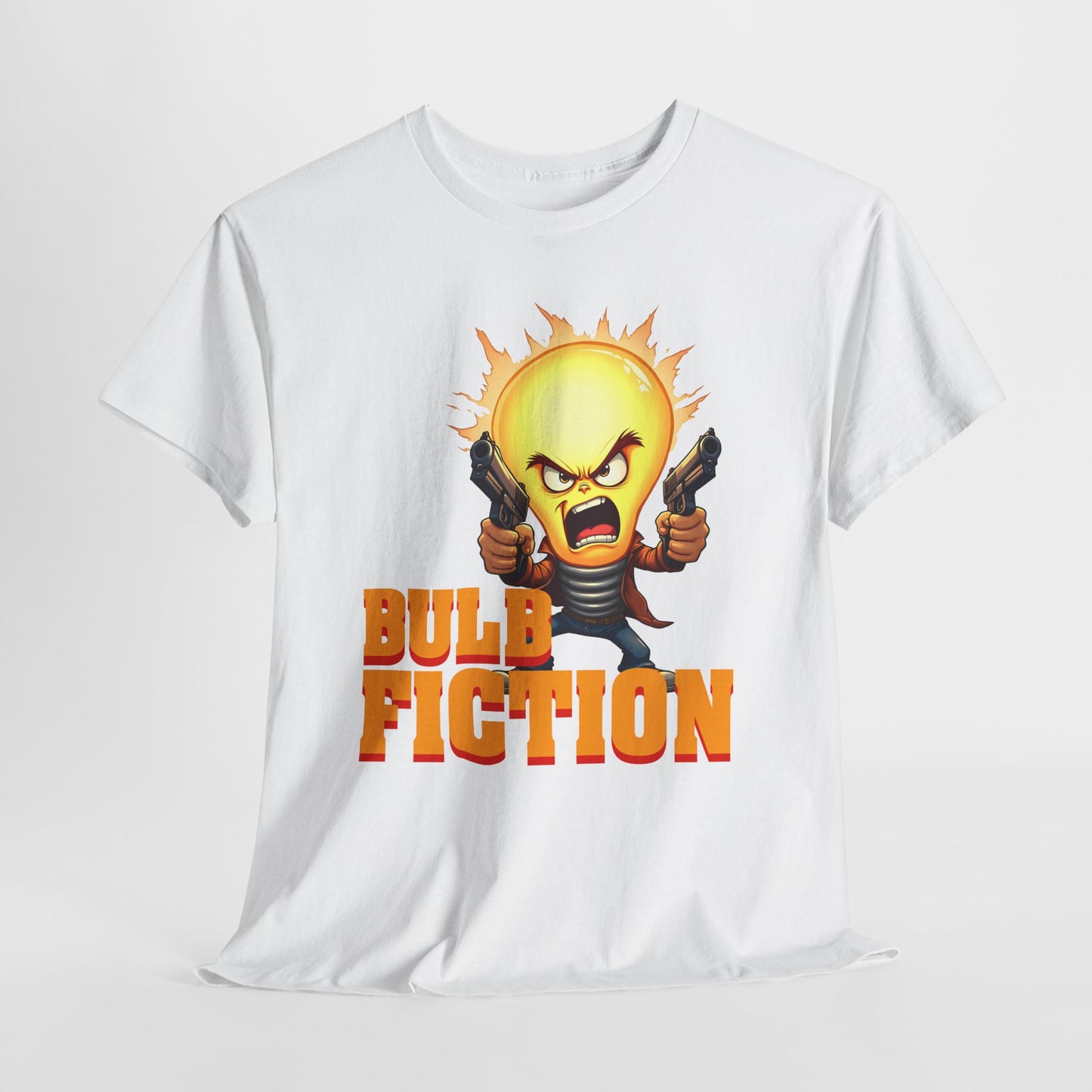 Bulb Fiction Shirt – Funny Movie Parody Tee, Pulp Fiction Lamp Cartoon t-Shirt