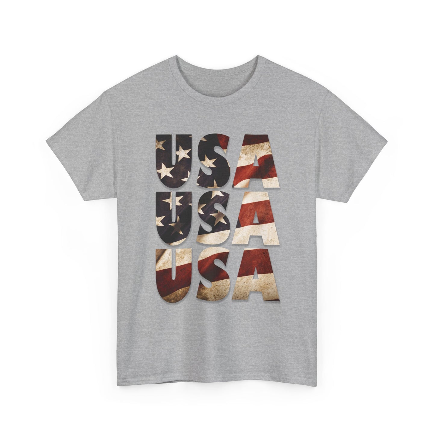 Vintage USA Flag T-Shirt - Distressed American Flag 4th of July Tee