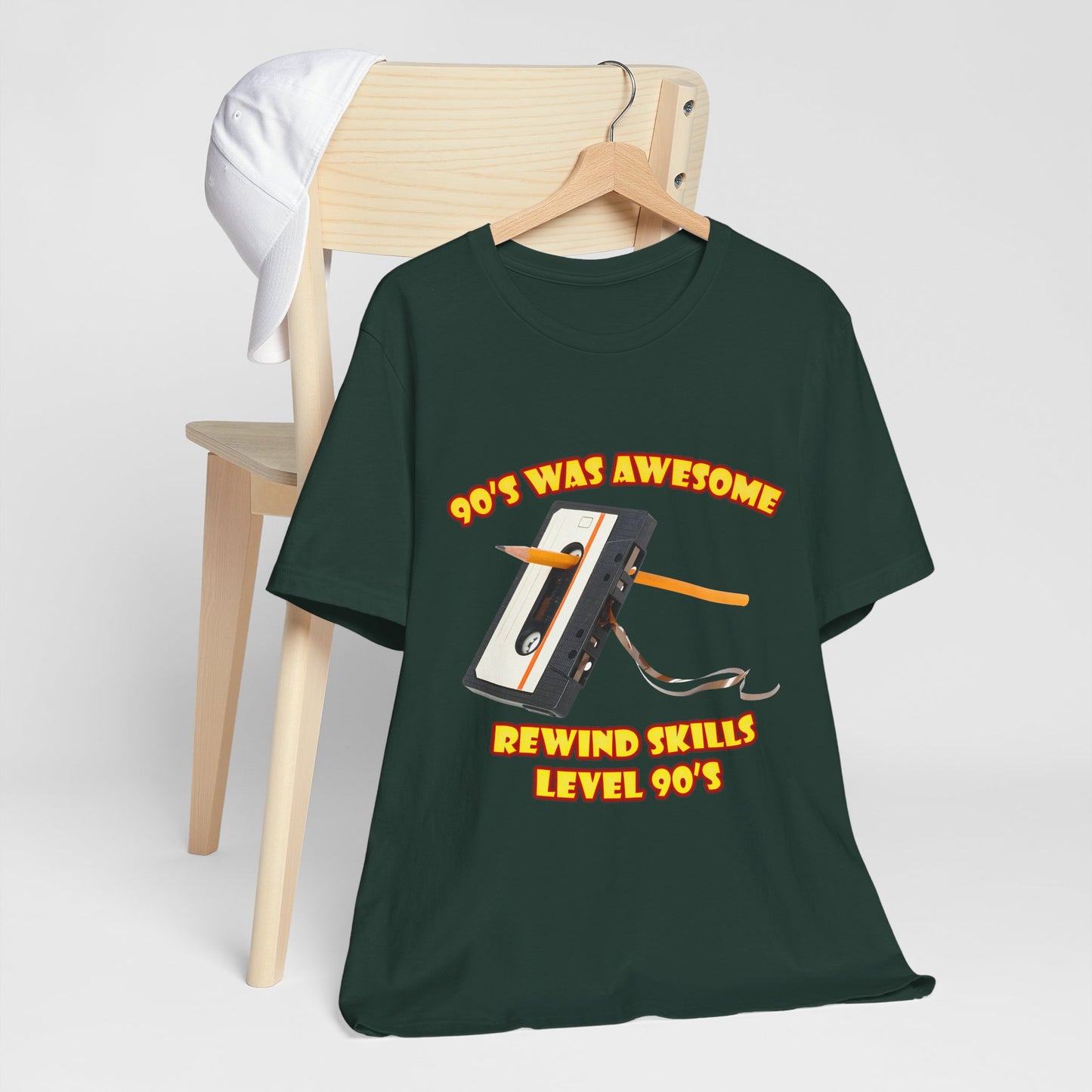 Rewind Skills Level 90er T-Shirt - Kassette mit Bleistift