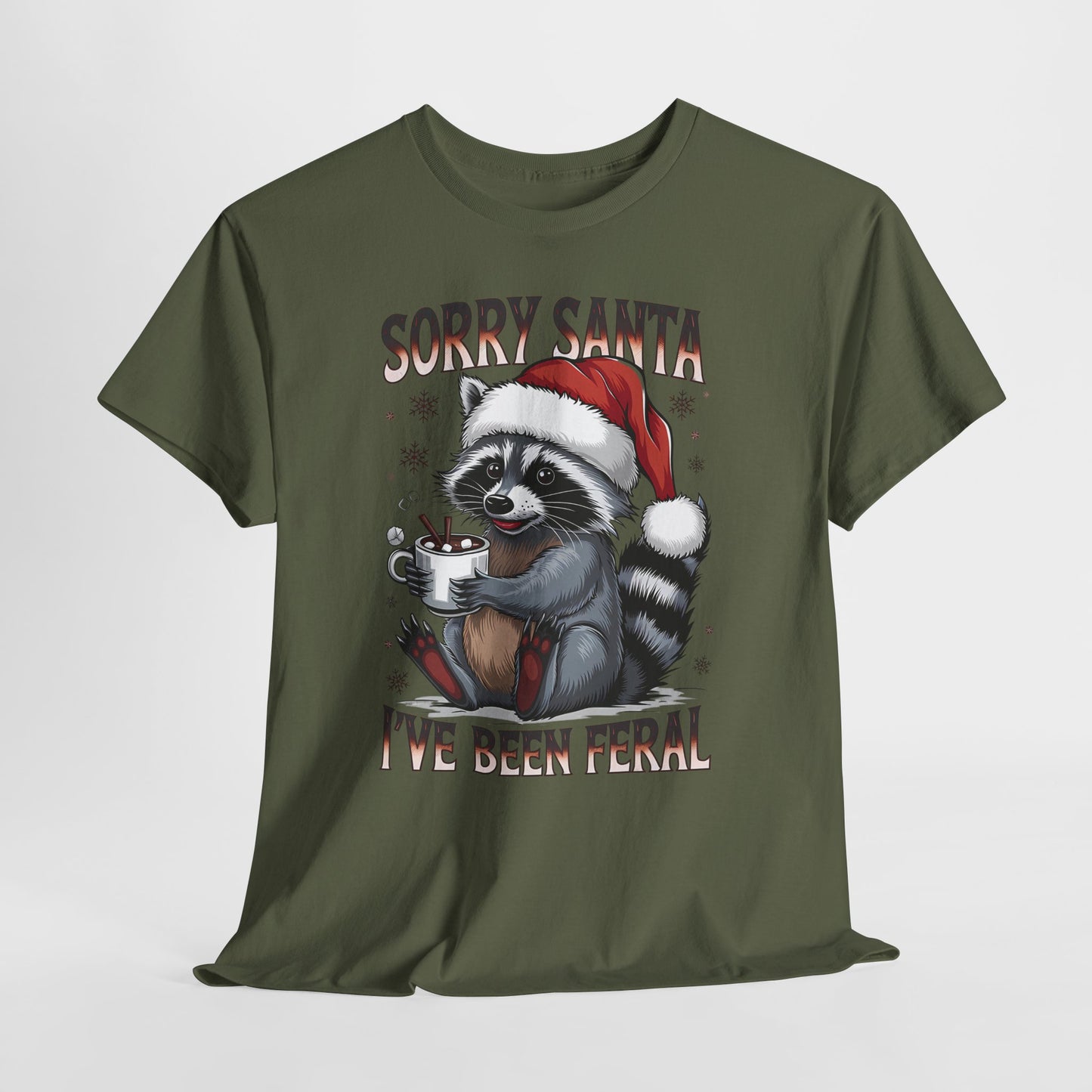 Sorry Santa I've Been Feral Shirt - Funny Raccoon Christmas Tee