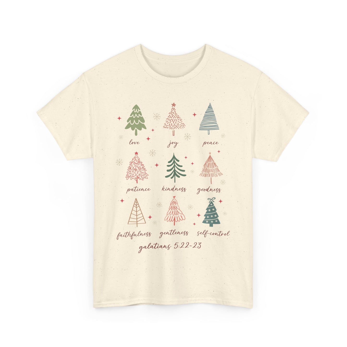 Fruits of the Spirit Christmas T-Shirt - Galatians 5:22-23 Faith Tee