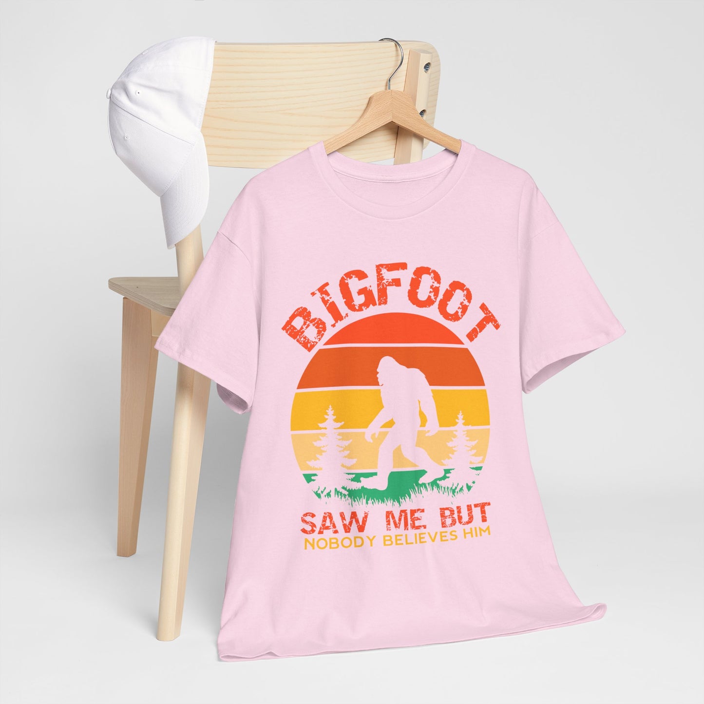 Bigfoot Saw Me But Nobody Believes Him T-Shirt - Retro Camping Cryptid Tee