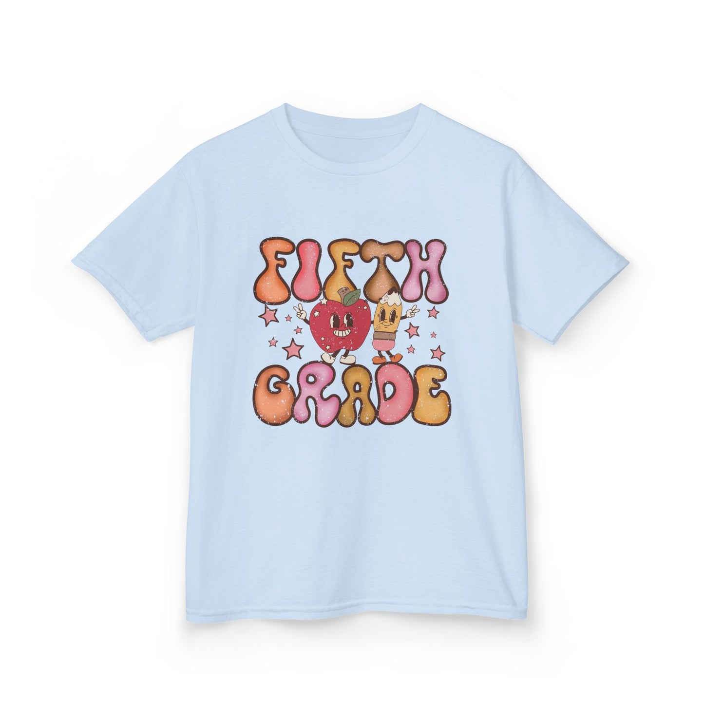 Fifth Grade Bubble Letters T-Shirt | Cute Retro Back to School Tee
