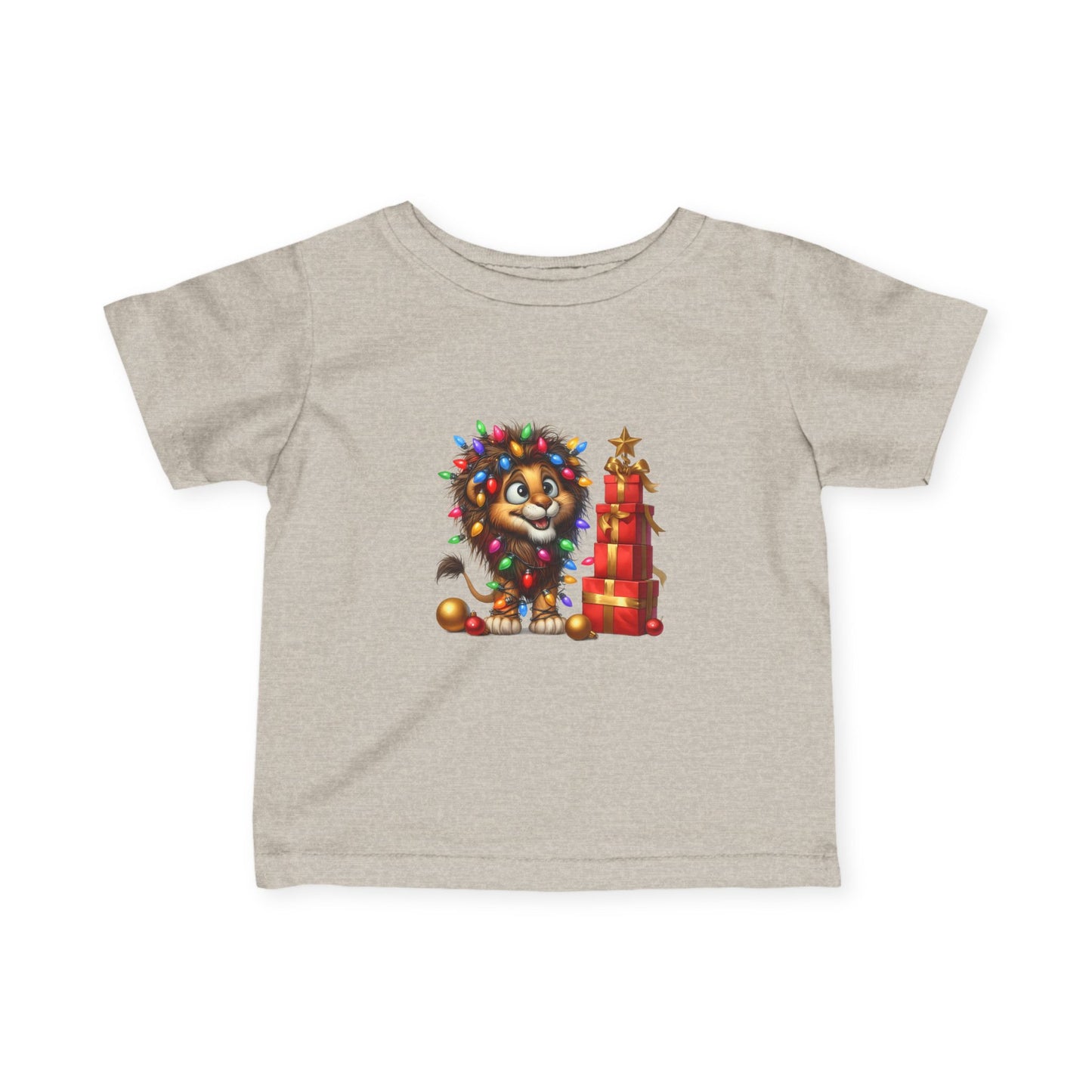 Baby Lion Christmas Lights Infant T-Shirt – Safari Holiday Outfit