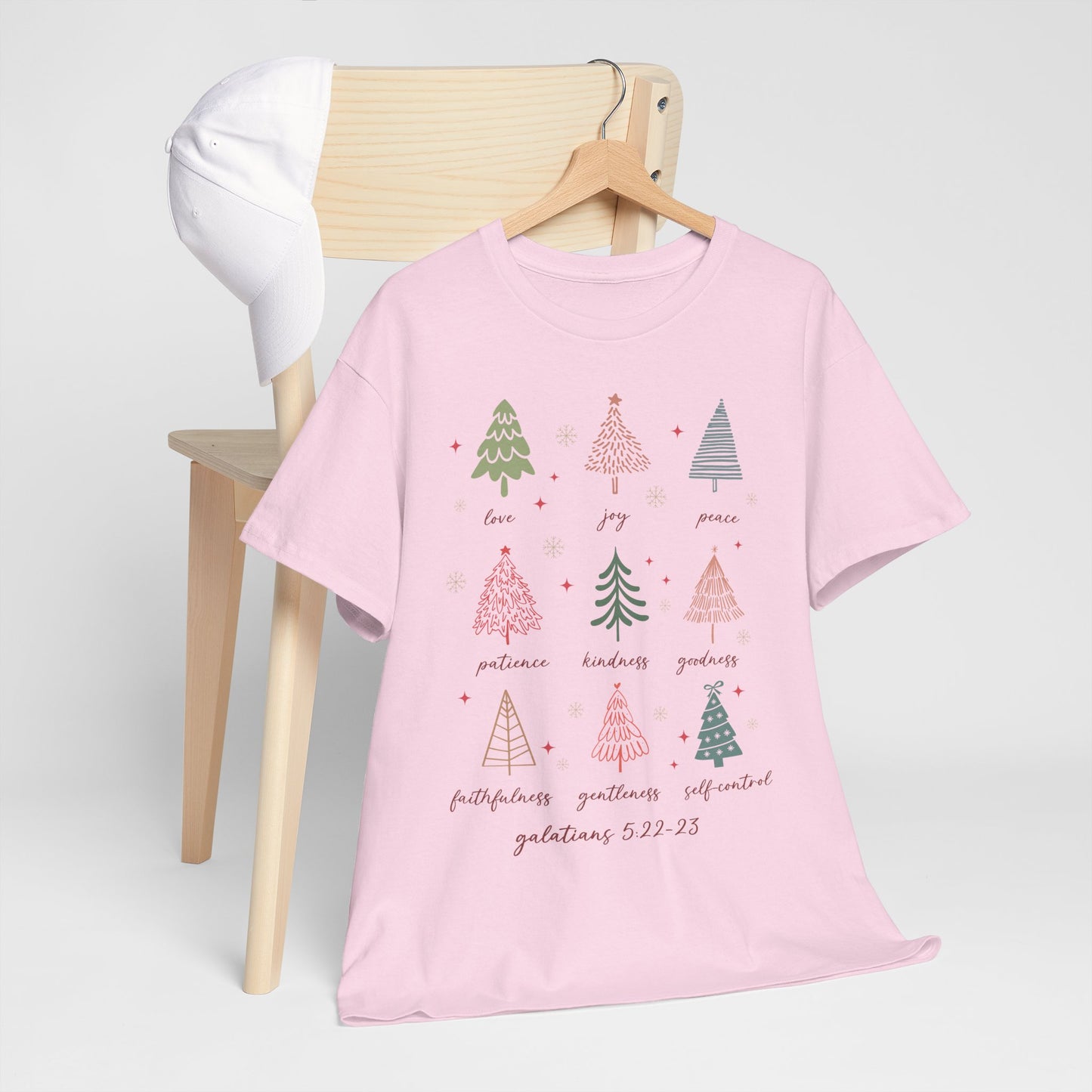 Fruits of the Spirit Christmas T-Shirt - Galatians 5:22-23 Faith Tee