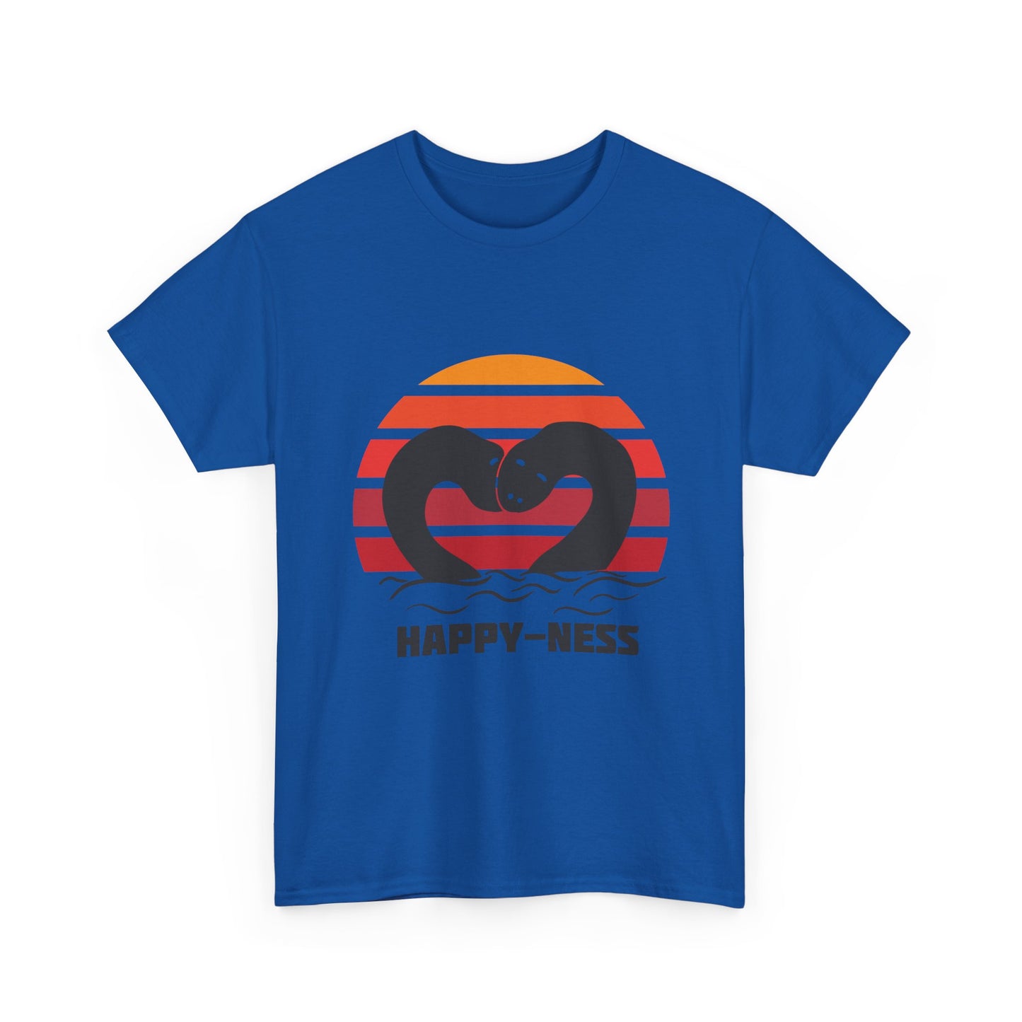 Happy-Ness Loch Ness Shirt - Cute Nessie Heart Retro Sunset Tee - Scotland Souvenir