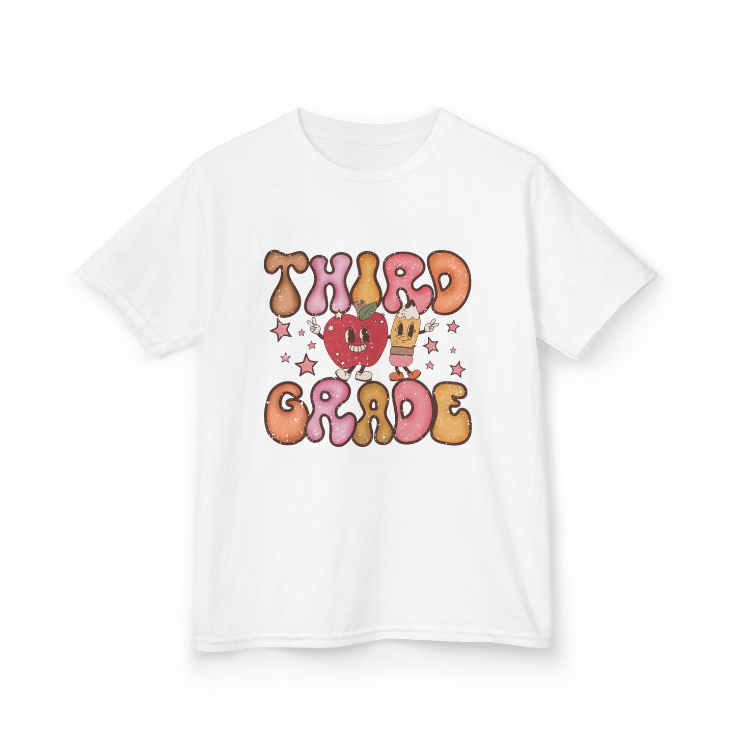 Third Grade Bubble Letters T-Shirt | Cute Retro Back to School Kids Tee