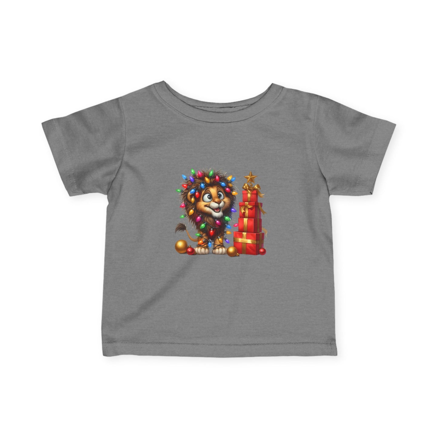 Baby Lion Christmas Lights Infant T-Shirt – Safari Holiday Outfit
