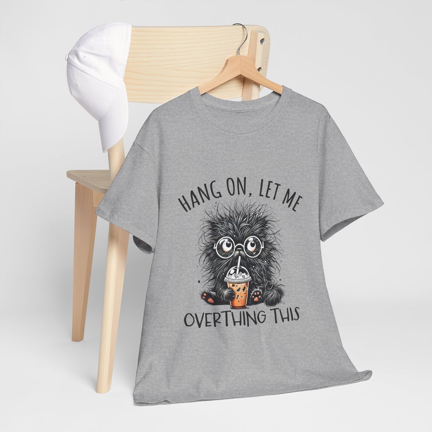 Overthinking Coffee Cat T-Shirt - Cute Nerdy Kawaii Tee
