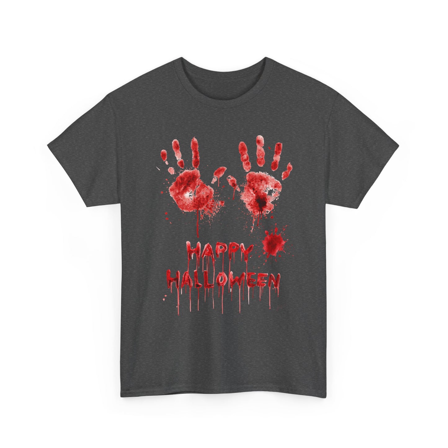 Happy Halloween Blood Handprints T-Shirt - Dripping Horror Tee