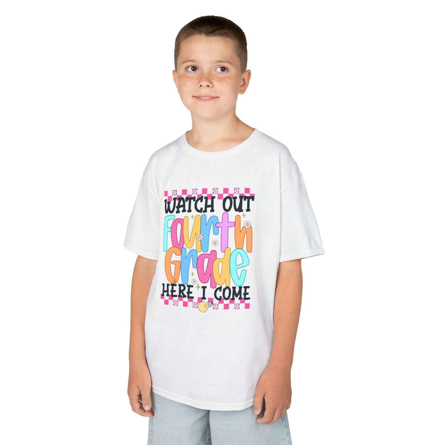 Watch Out Fourth Grade Shirt - Funny Kids Back to School Tee, Heavy Cotton 4th Grade Shirt, First Day of School Outfit