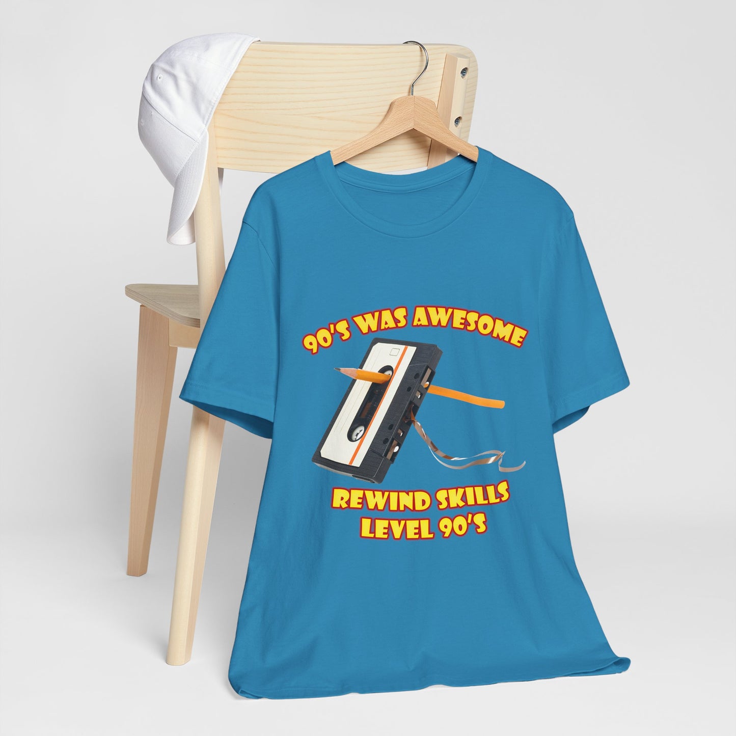 Rewind Skills Level 90er T-Shirt - Kassette mit Bleistift