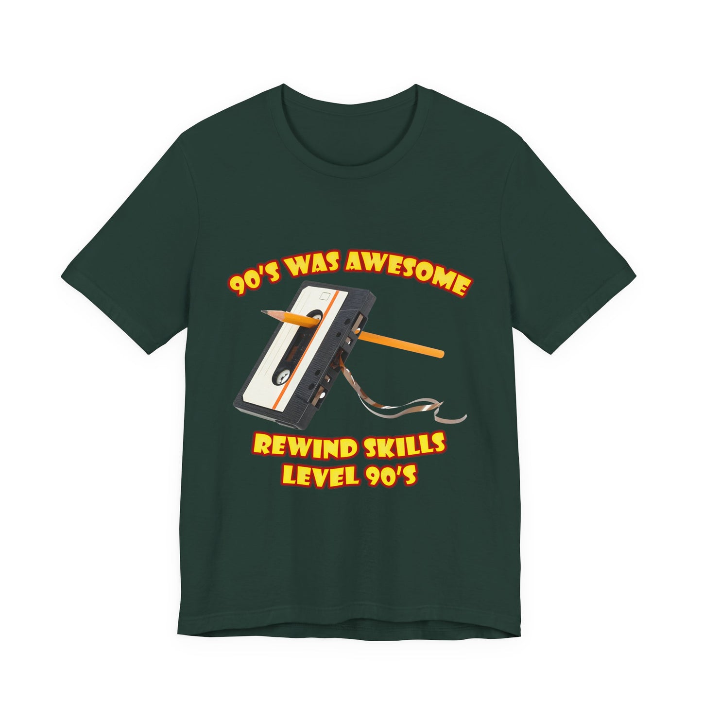 Rewind Skills Level 90er T-Shirt - Kassette mit Bleistift