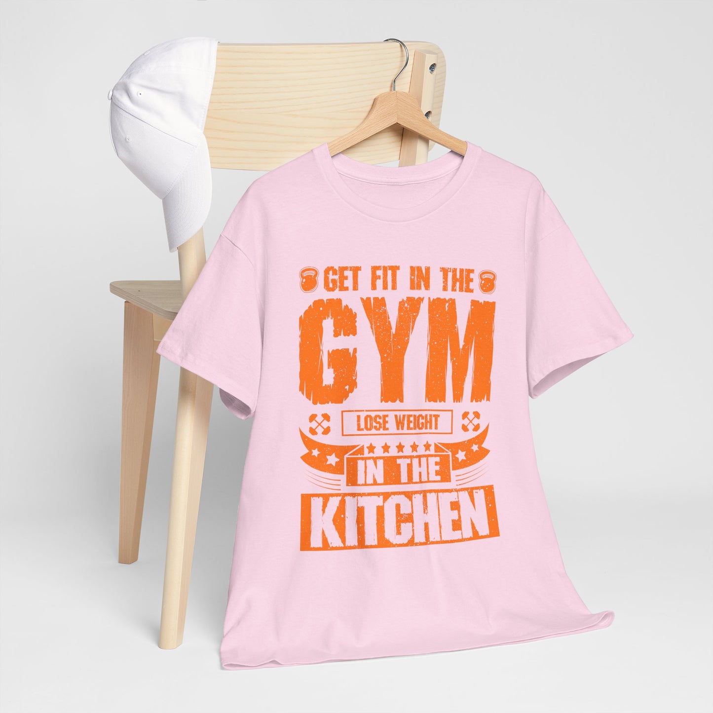 Get Fit in the Gym Lose Weight in the Kitchen Shirt – Fitness Nutrition Tee