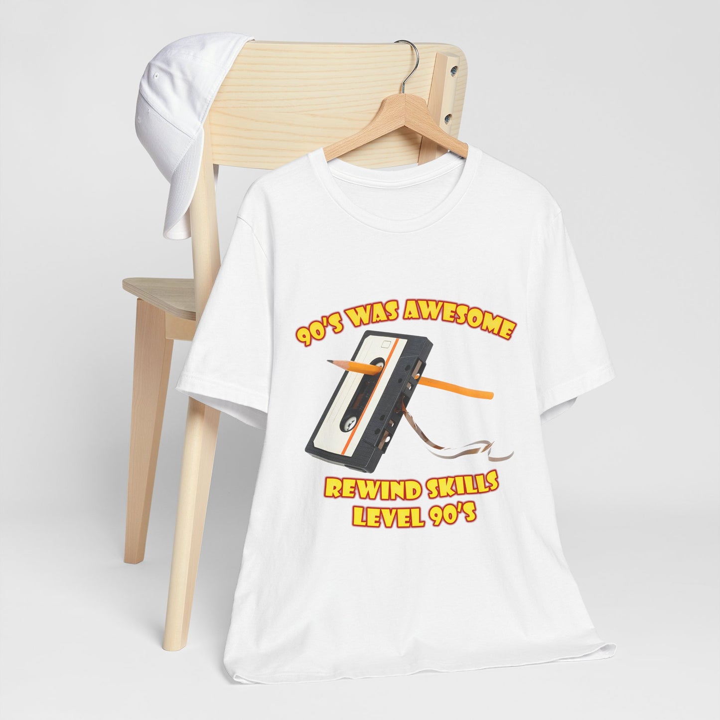 Rewind Skills Level 90er T-Shirt - Kassette mit Bleistift