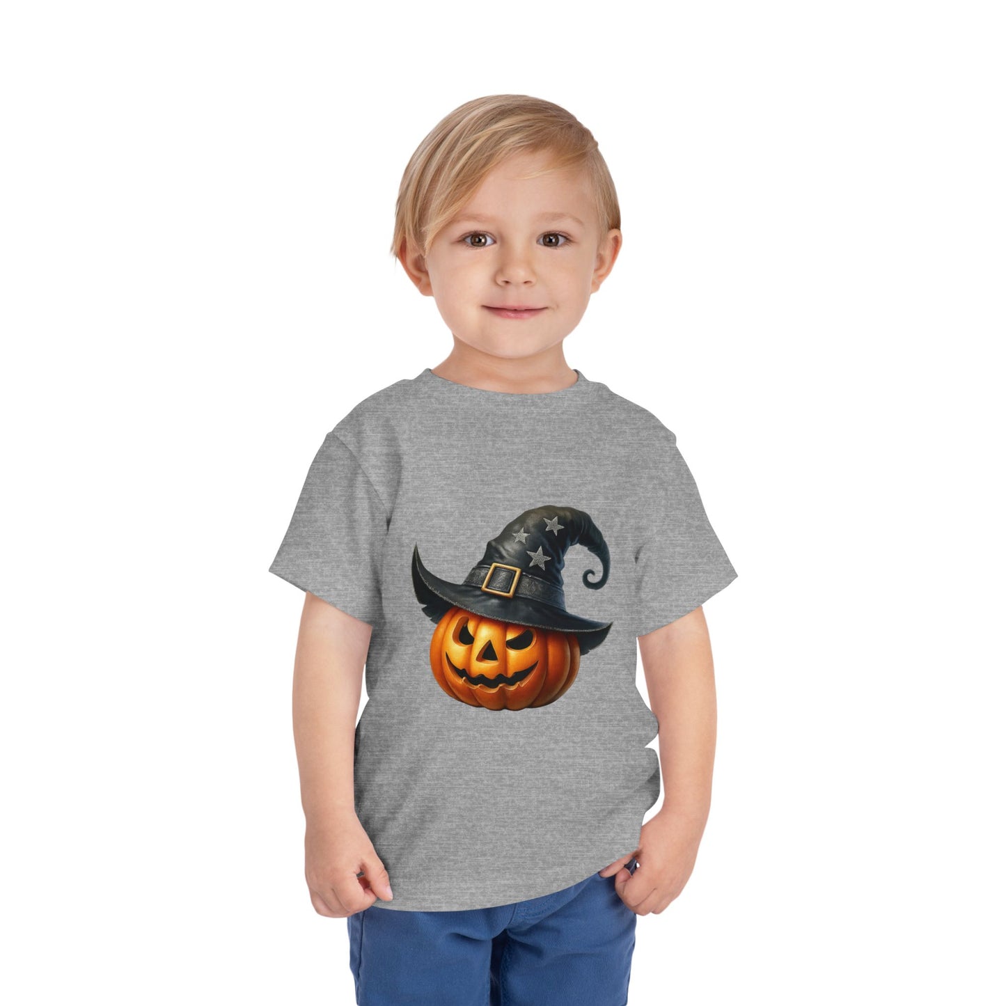 Witch Hat Pumpkin Kids T-Shirt - Smiling Jack O' Lantern Toddler Tee