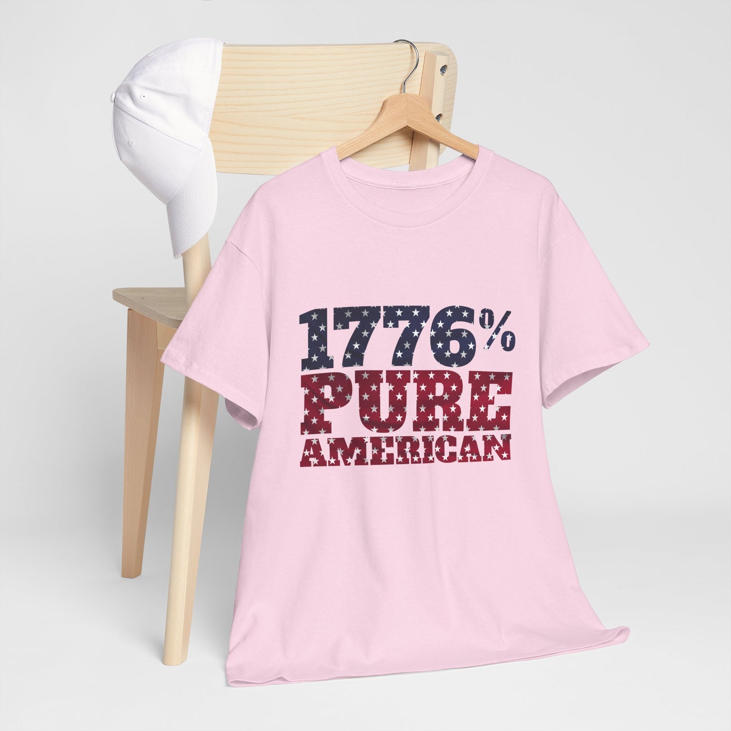 1776 Pure American T-Shirt - Vintage Patriotic USA 4th of July Tee
