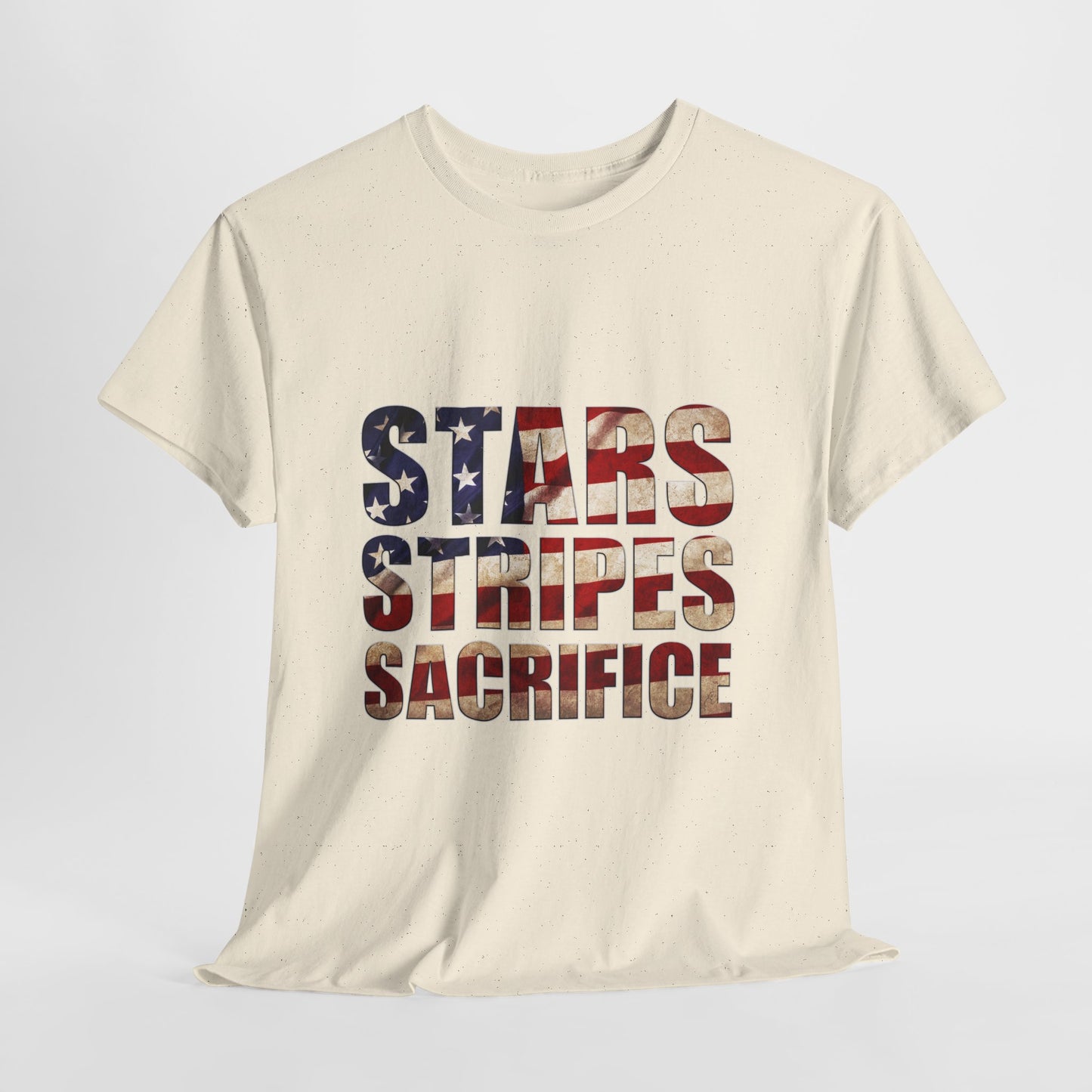 Stars Stripes Sacrifice T-Shirt - Patriotic Veteran USA Flag Tee