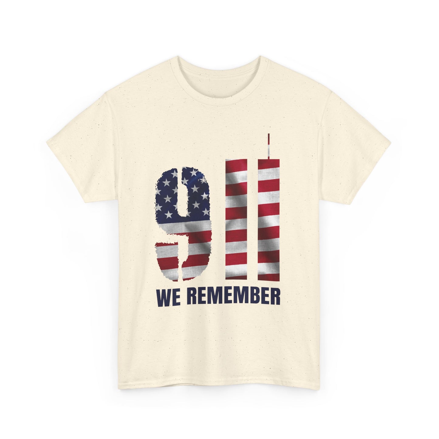 9/11 We Remember T-Shirt - American Flag Twin Towers Memorial Tee