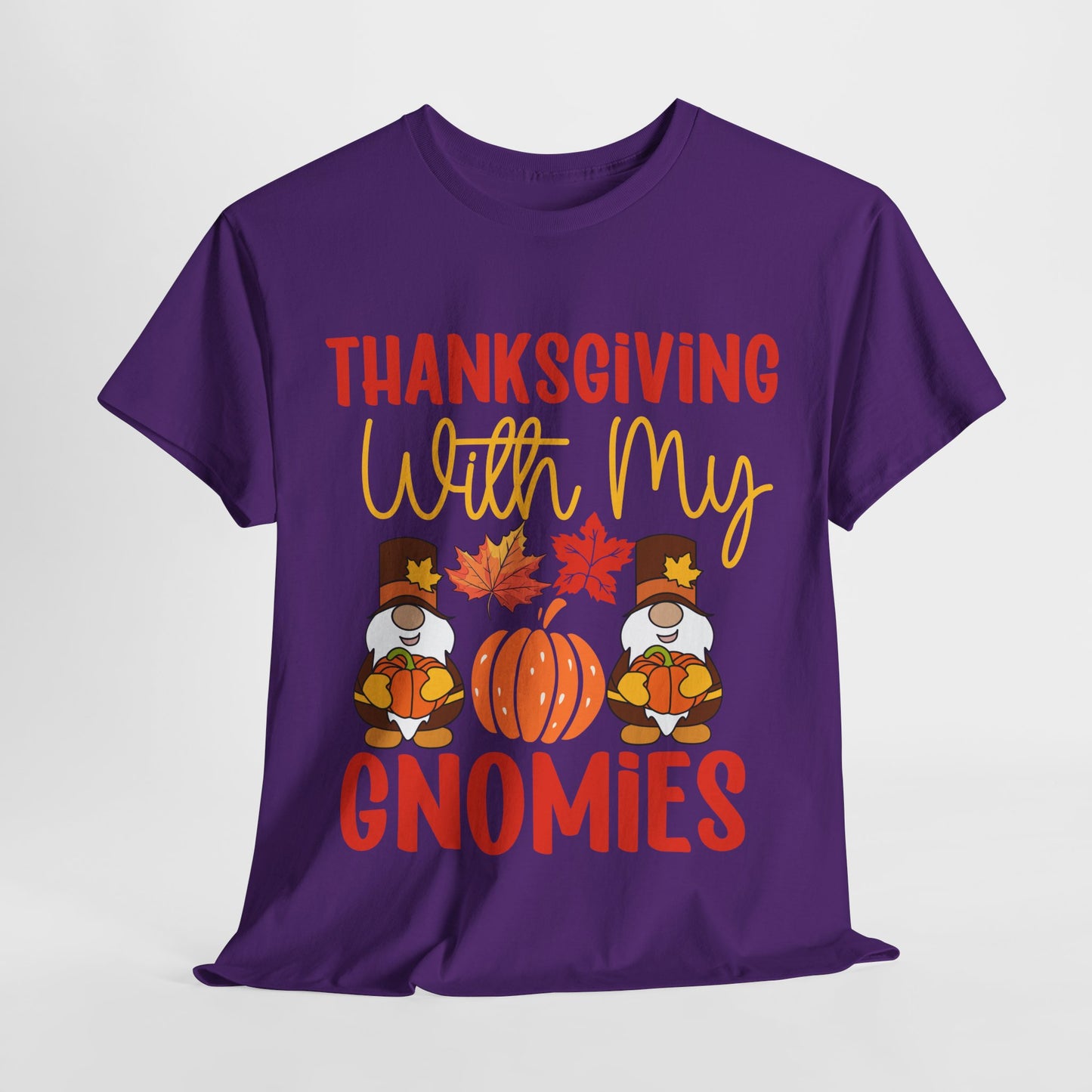 Thanksgiving With My Gnomies T-Shirt - Cute Fall Gnome Family Tee
