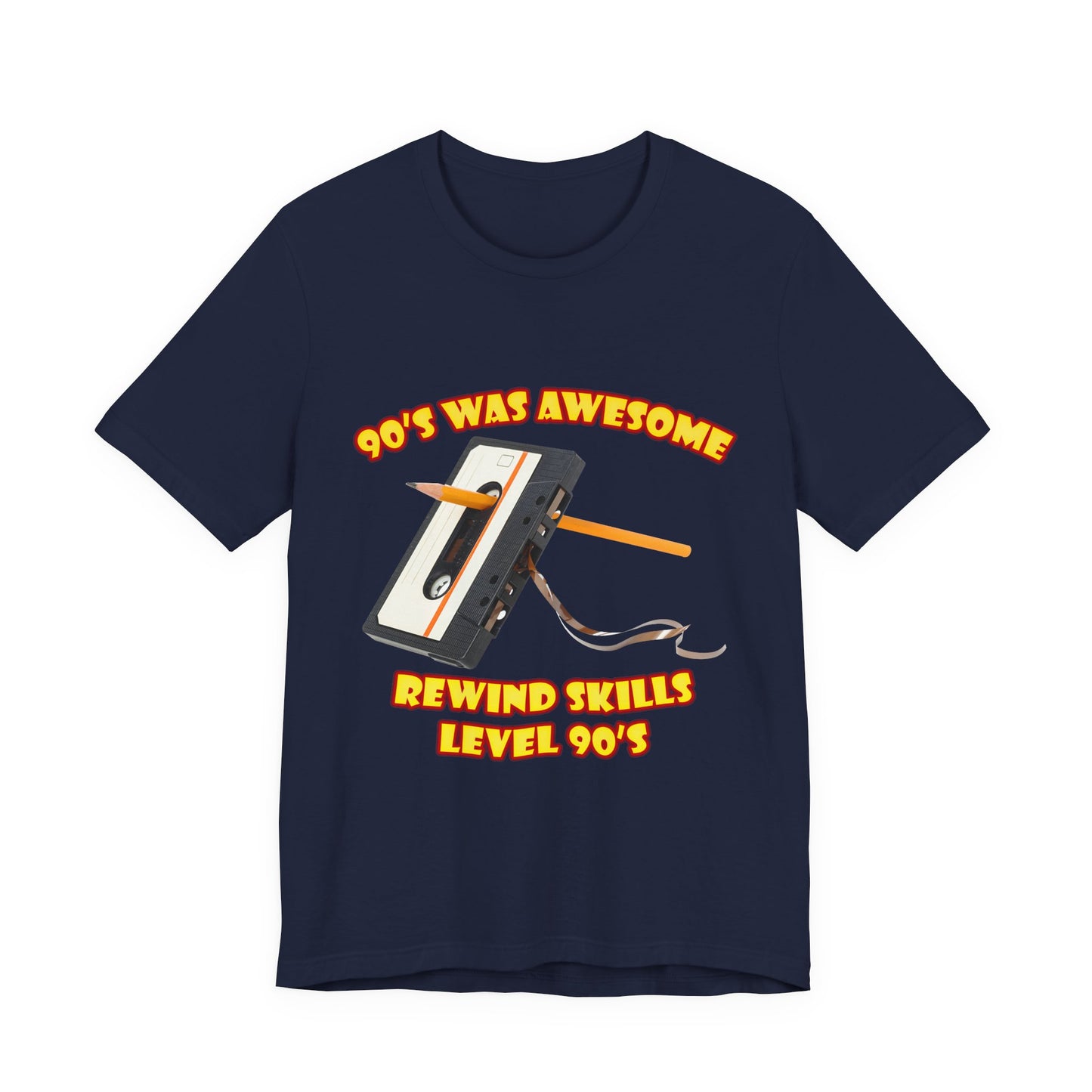 Rewind Skills Level 90er T-Shirt - Kassette mit Bleistift
