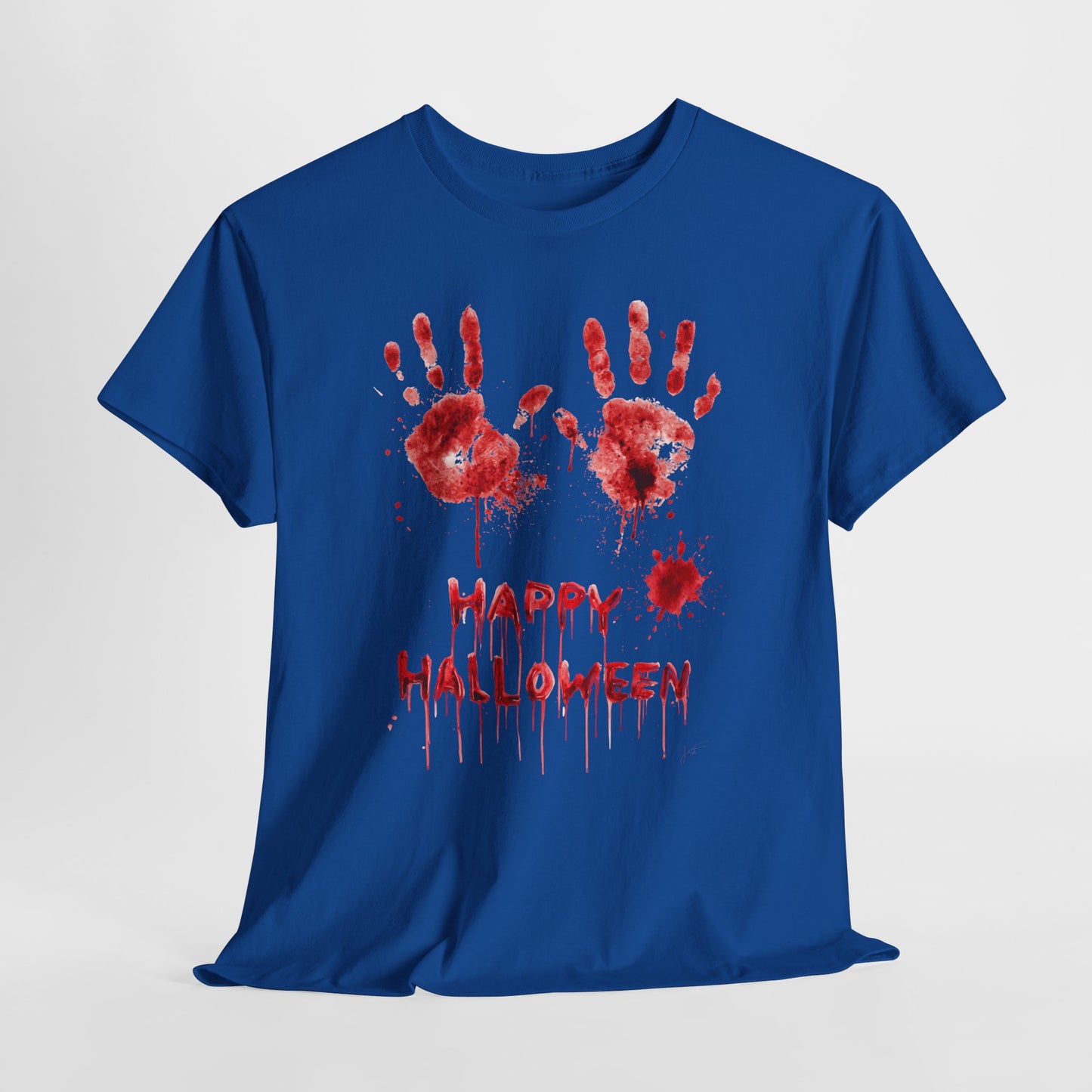 Happy Halloween Blood Handprints T-Shirt - Dripping Horror Tee