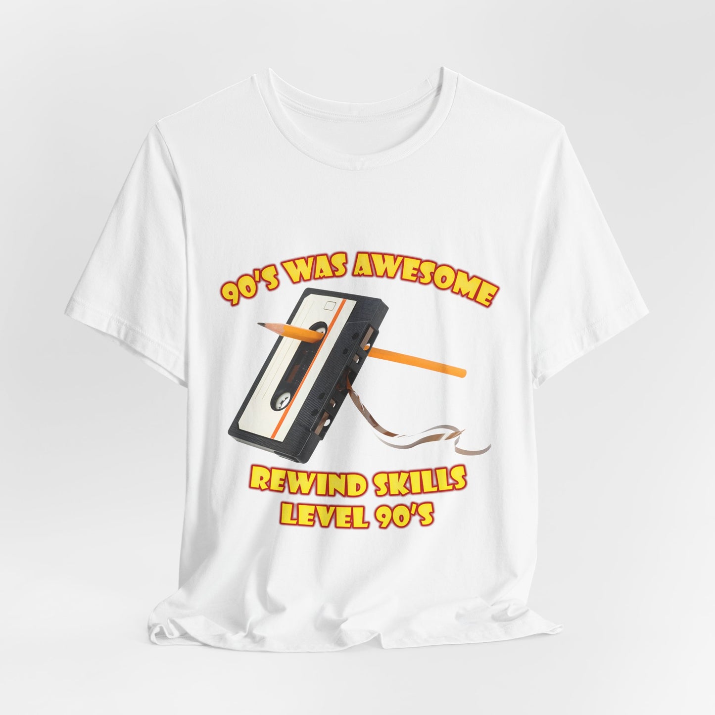 Rewind Skills Level 90er T-Shirt - Kassette mit Bleistift