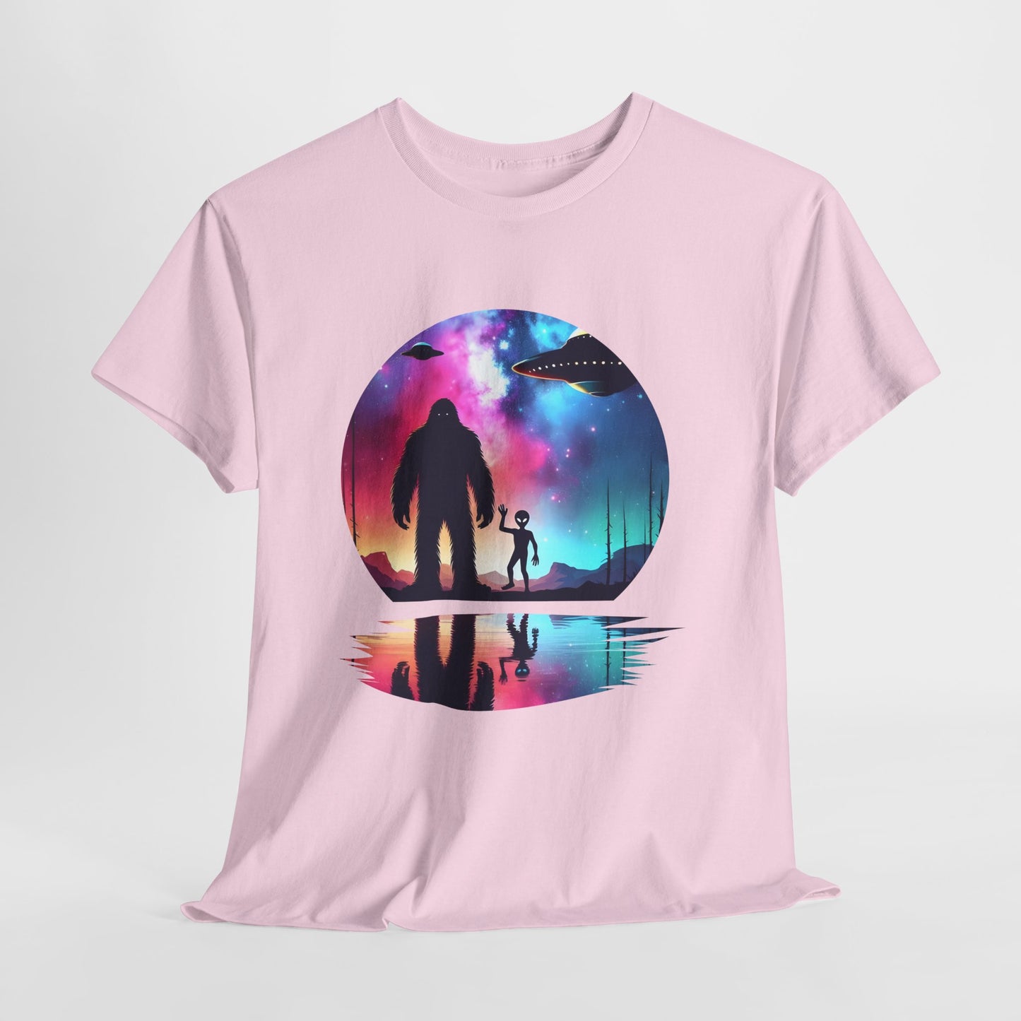 Koszulka z motywem przyjaźni Wielkiej Stopy i Obcych – Retro Vaporwave Galaxy UFO