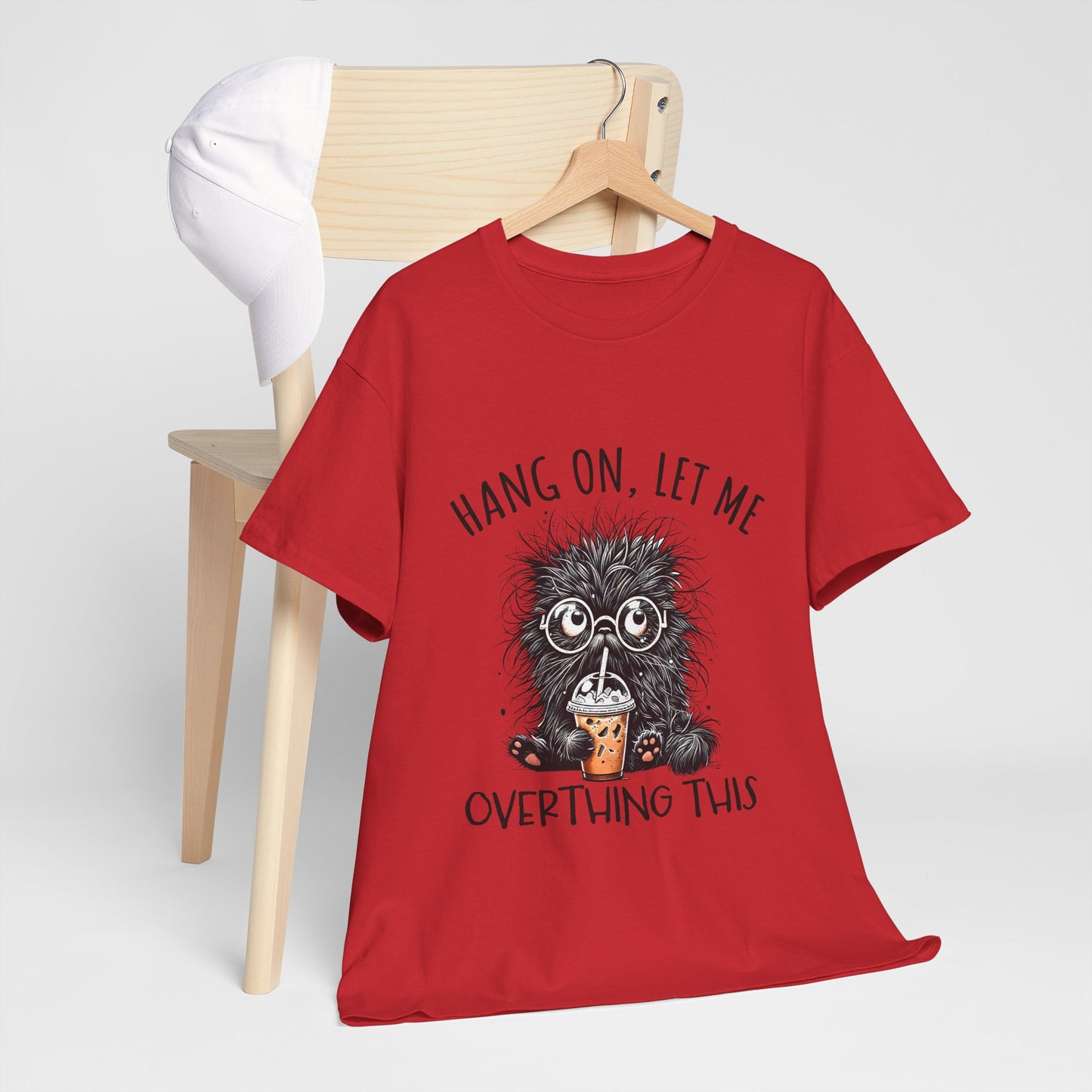 Overthinking Coffee Cat T-Shirt - Cute Nerdy Kawaii Tee