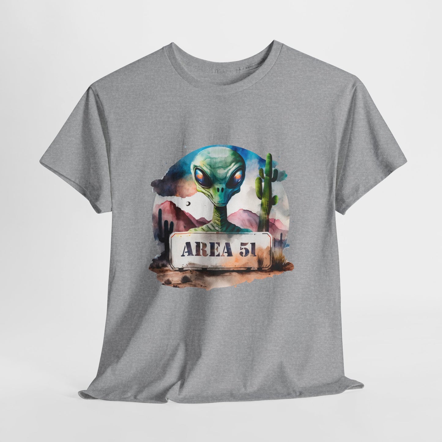 Area 51 Alien Shirt - Watercolor UFO Desert Tee, Roswell Sci-Fi Aesthetic T-Shirt