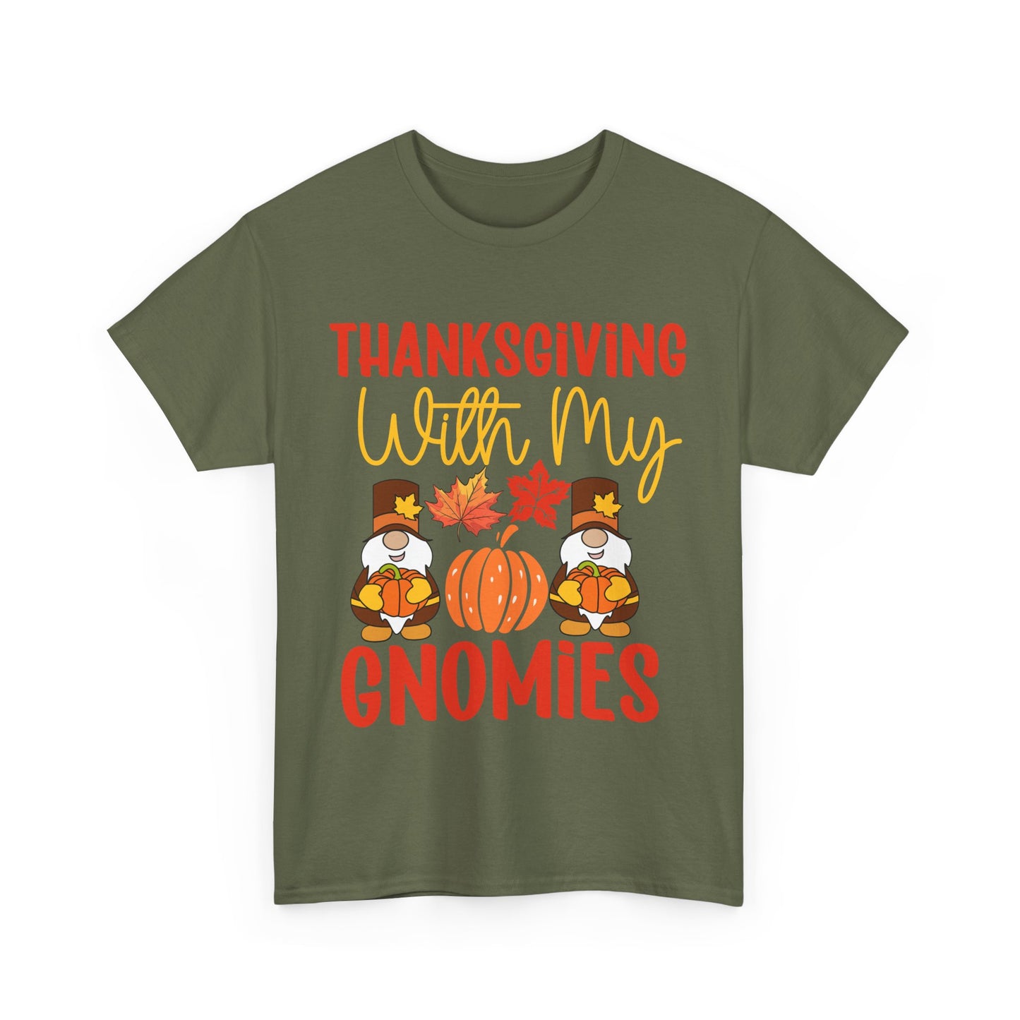 Thanksgiving With My Gnomies T-Shirt - Cute Fall Gnome Family Tee