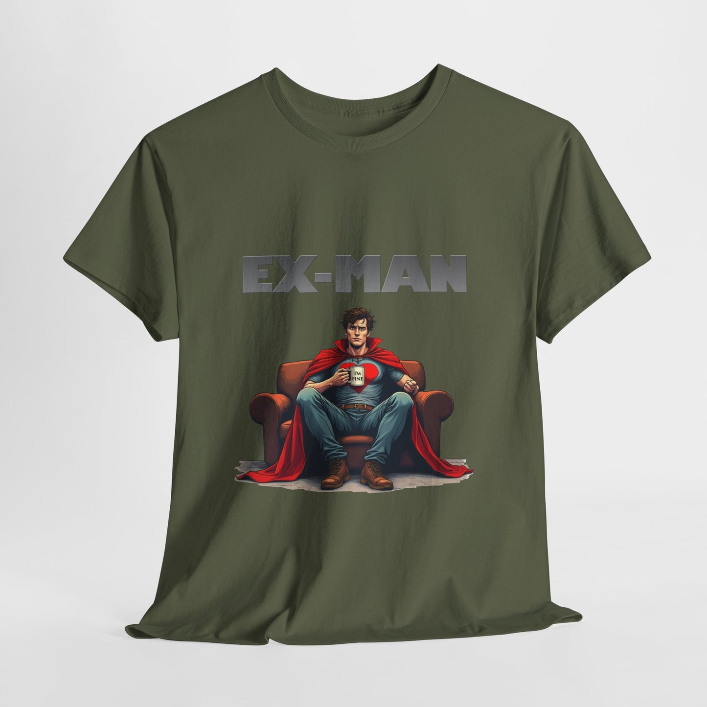 EX-MAN - Funny Superhero Breakup Parody T-Shirt | Heartbroken Comic Antihero Tee for Marvel Fans