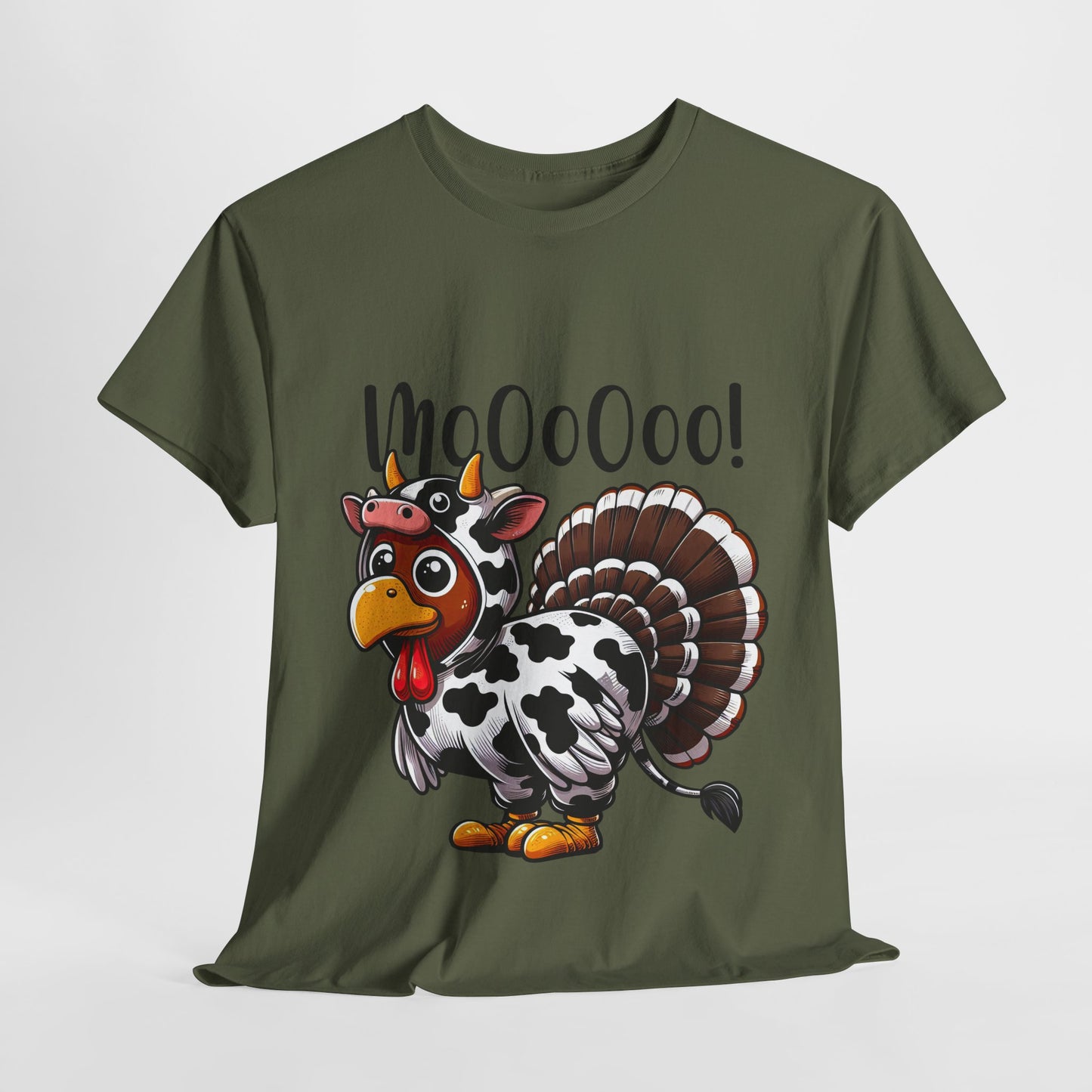 Turkey Moo T-Shirt - Funny Thanksgiving Cow Costume Tee