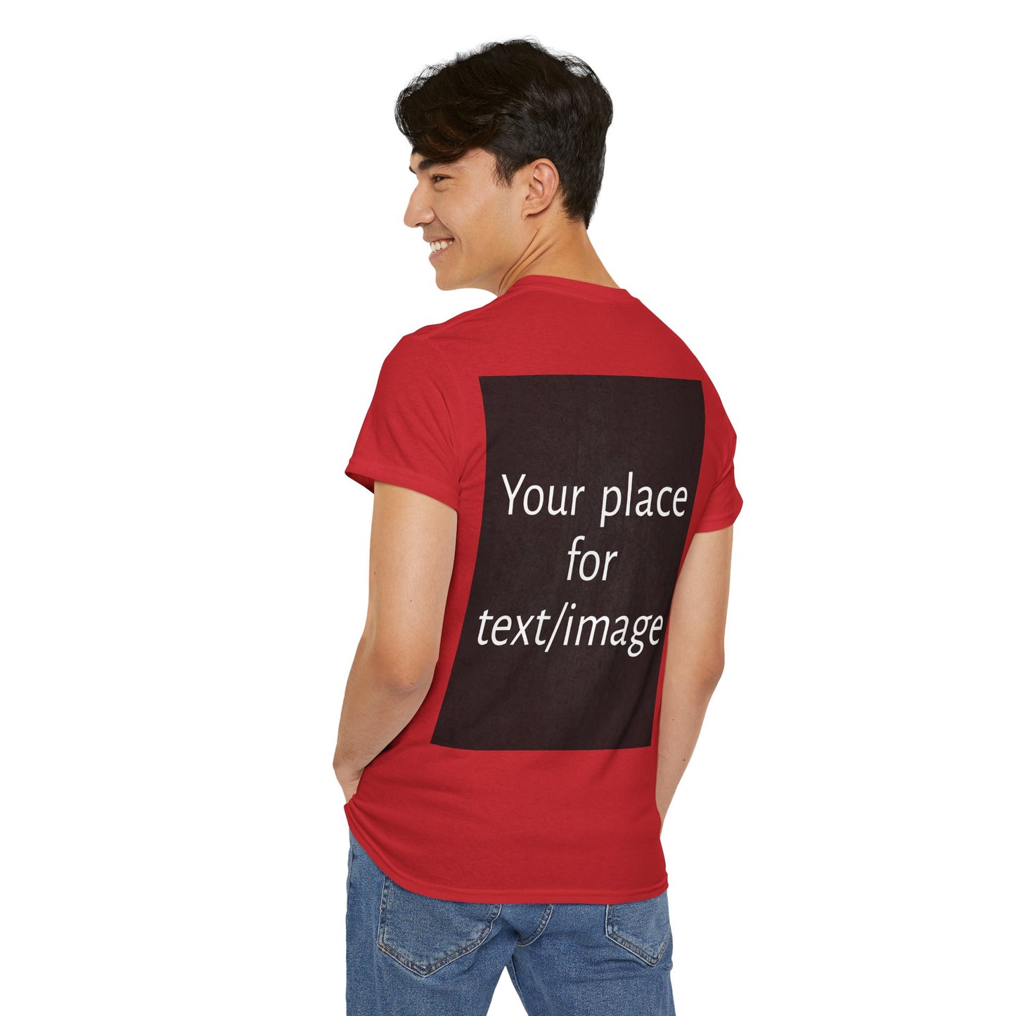 Machen Sie es zu Ihrem – Individuelles T-Shirt mit Vorder- und Rückseite | Personalisiertes T-Shirt für Fotos, Text oder Logos – Ihre Kunst, Ihr T-Shirt