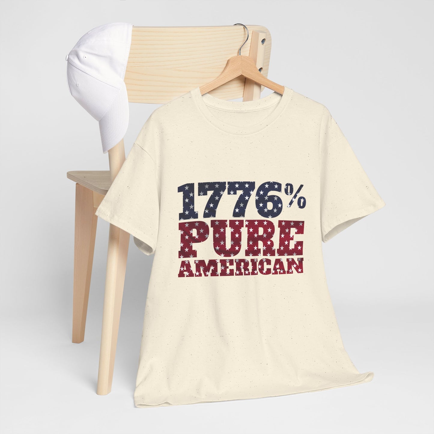 1776 Pure American T-Shirt - Vintage Patriotic USA 4th of July Tee